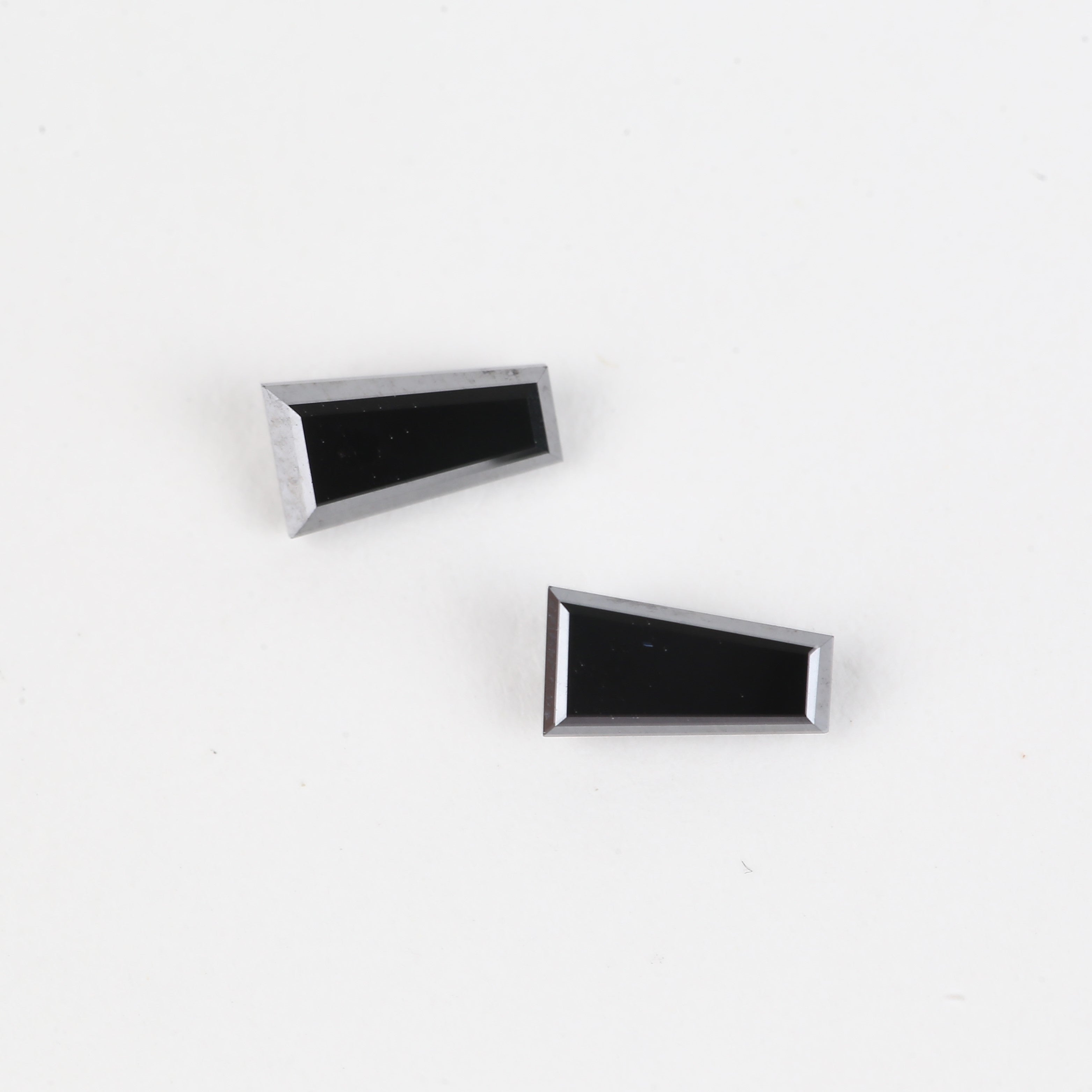 1.62 TCW Black Tapered Baguette Cut Natural Diamond Pair 7.86 MM