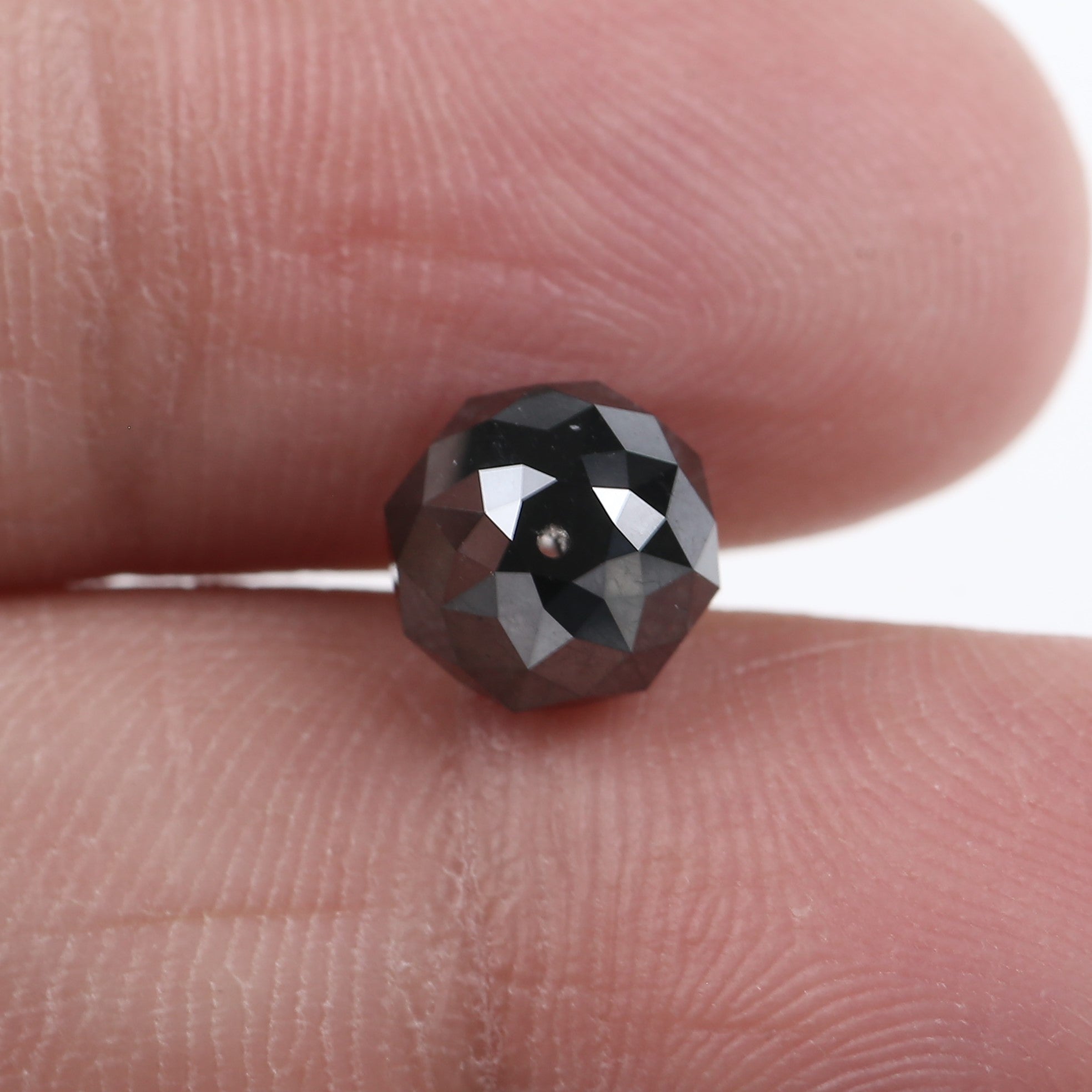2.90 Carat Natural Black Beads Diamond 7.51 MM