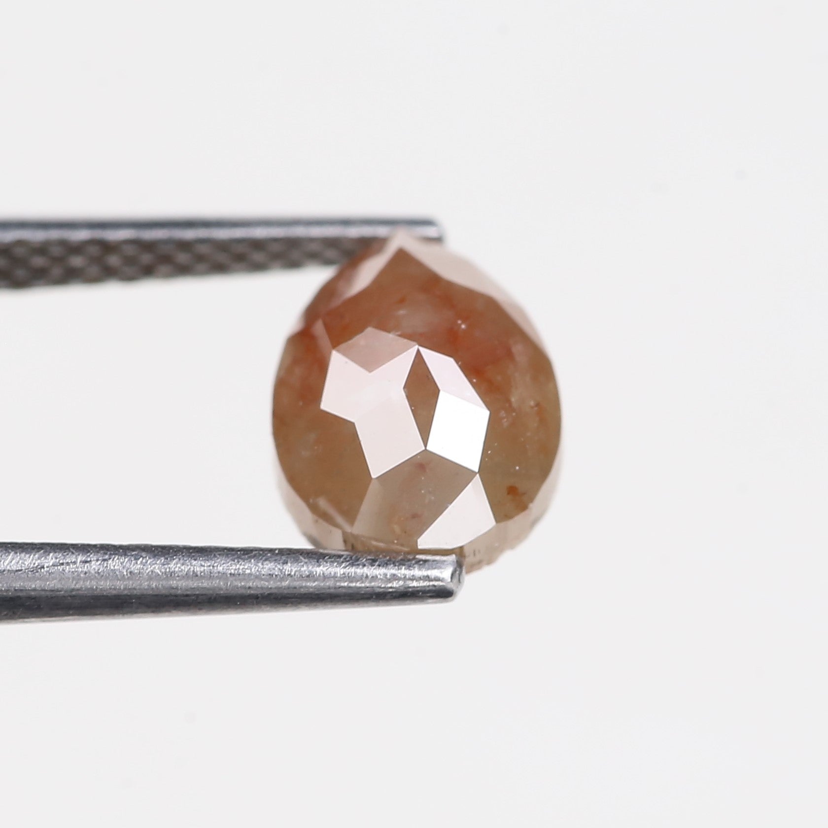 1.95 Carat Natural Orange Brown Pear Loose Salt Pepper Diamond 8.4 MM