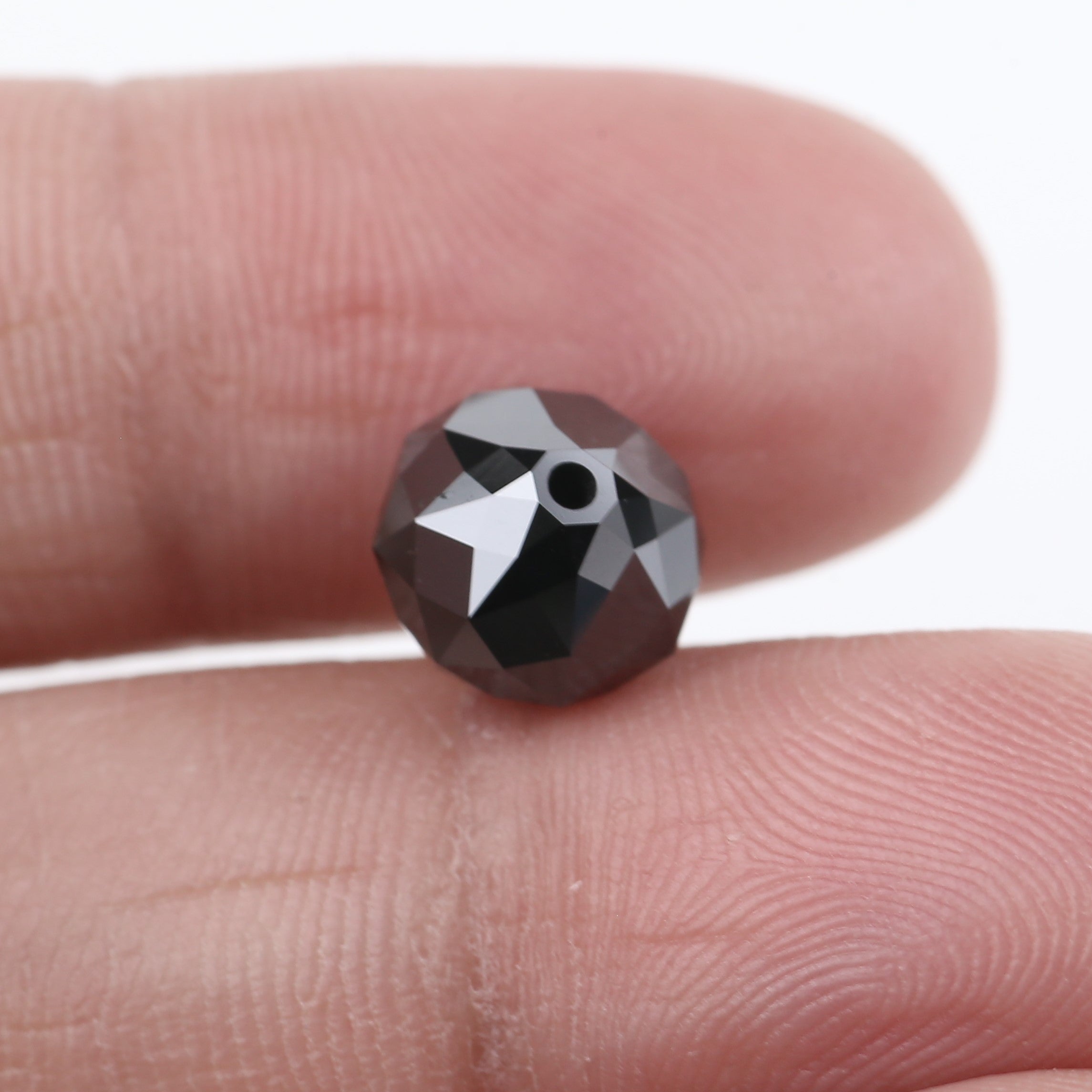 4.43 Carat Drilled Balls cut Beads Black Diamond 8.86 MM