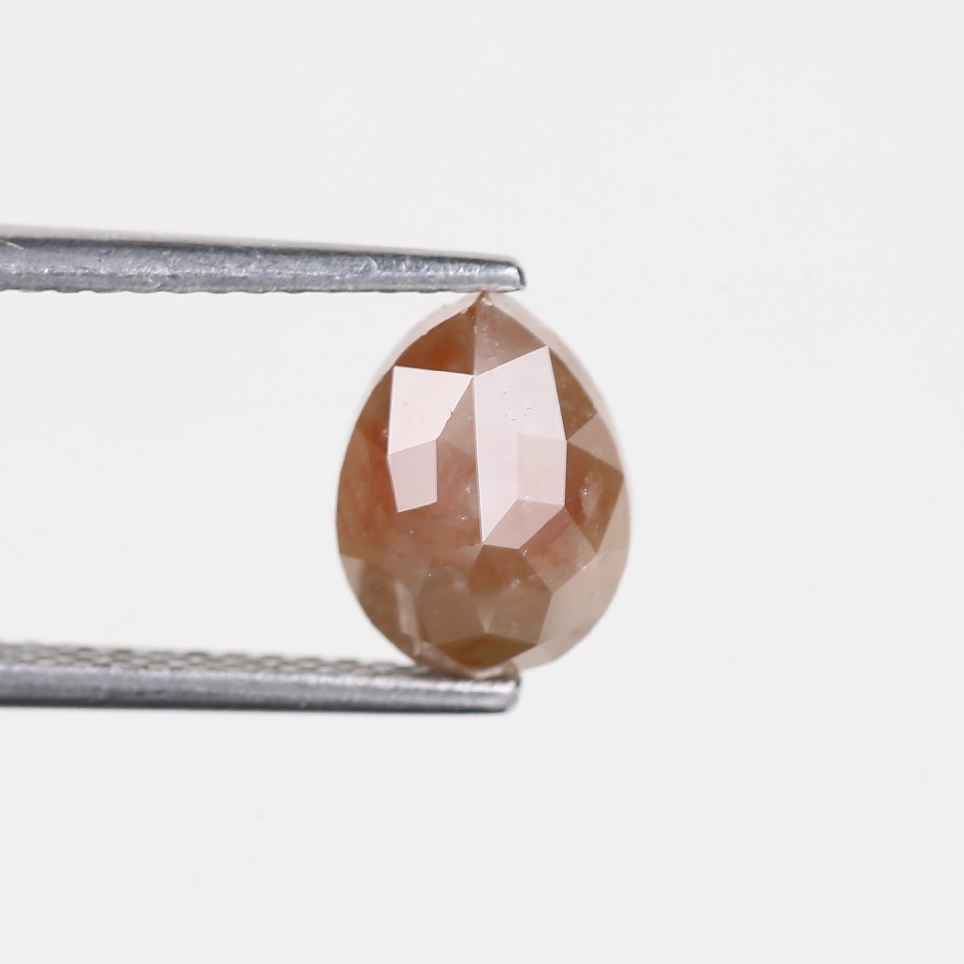 1.95 Carat Natural Orange Brown Pear Loose Salt Pepper Diamond 8.4 MM
