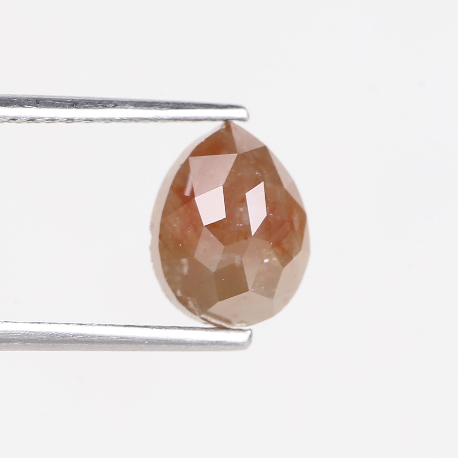 1.95 Carat Natural Orange Brown Pear Loose Salt Pepper Diamond 8.4 MM