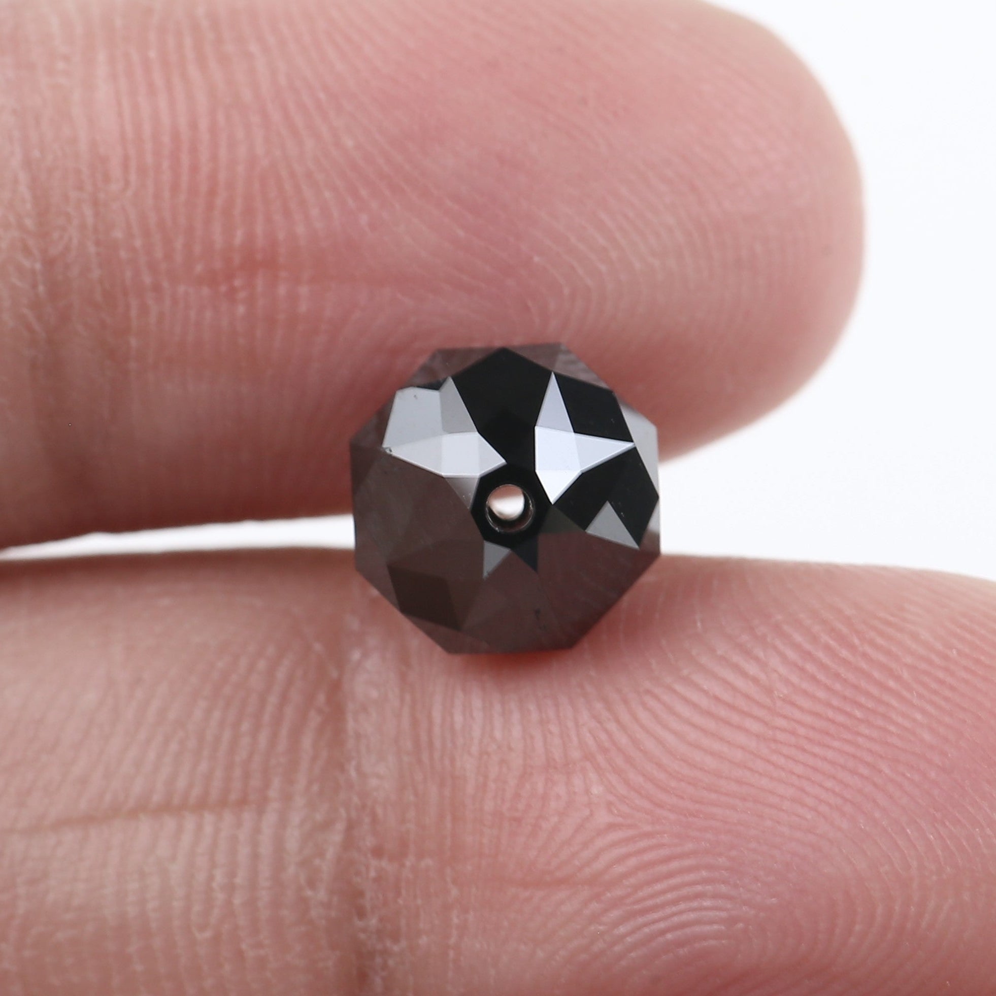 4.43 Carat Drilled Balls cut Beads Black Diamond 8.86 MM