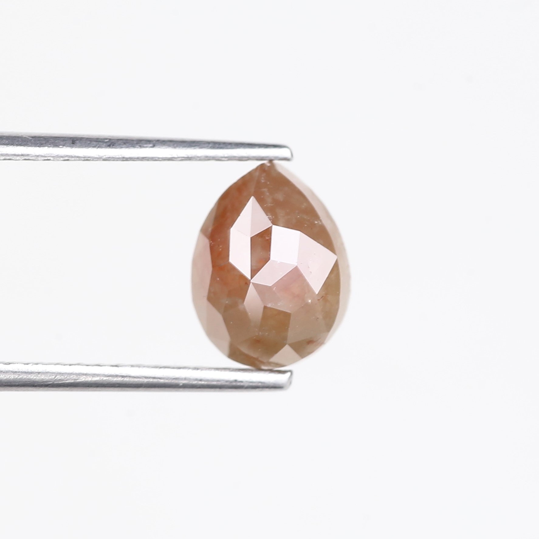1.95 Carat Natural Orange Brown Pear Loose Salt Pepper Diamond 8.4 MM