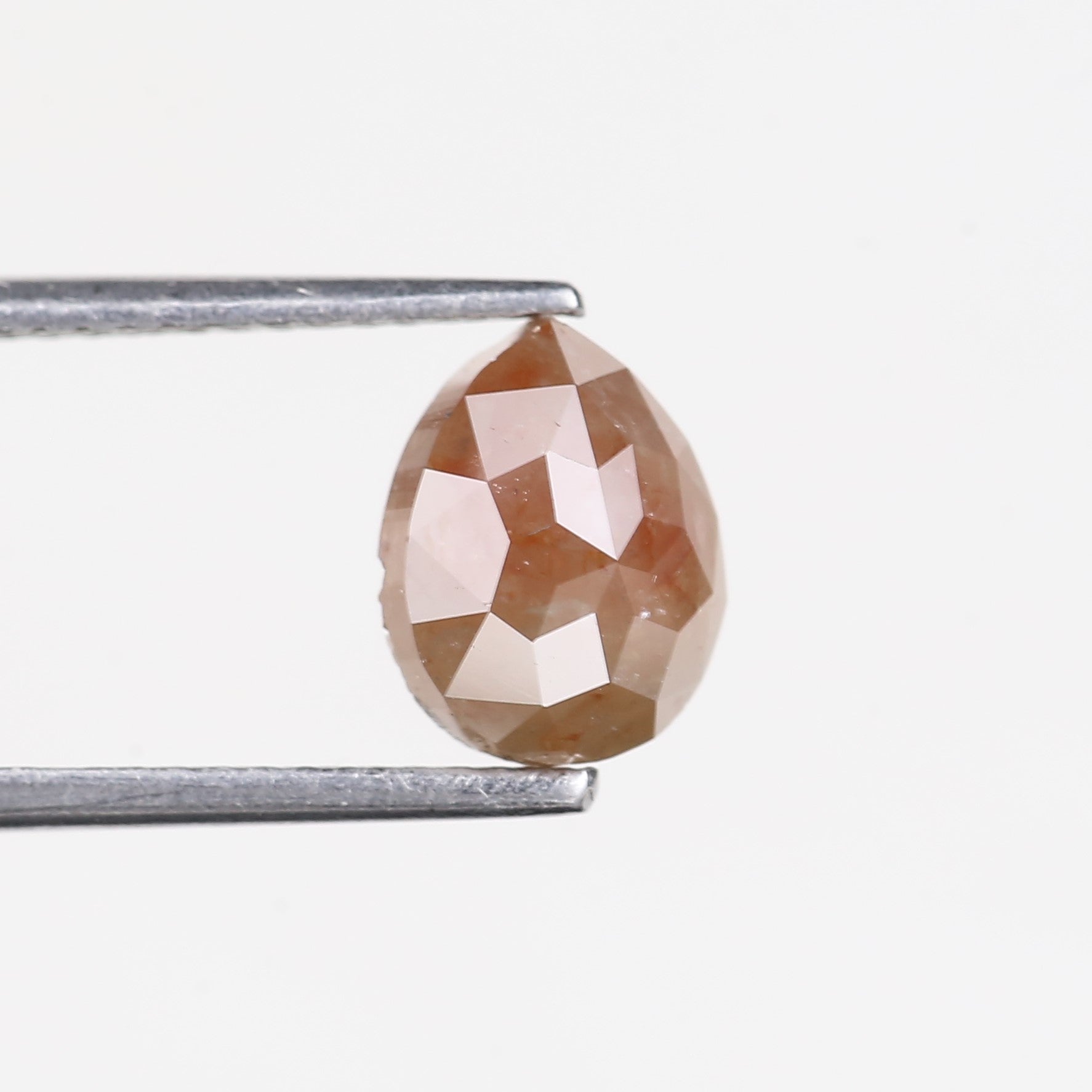 1.95 Carat Natural Orange Brown Pear Loose Salt Pepper Diamond 8.4 MM