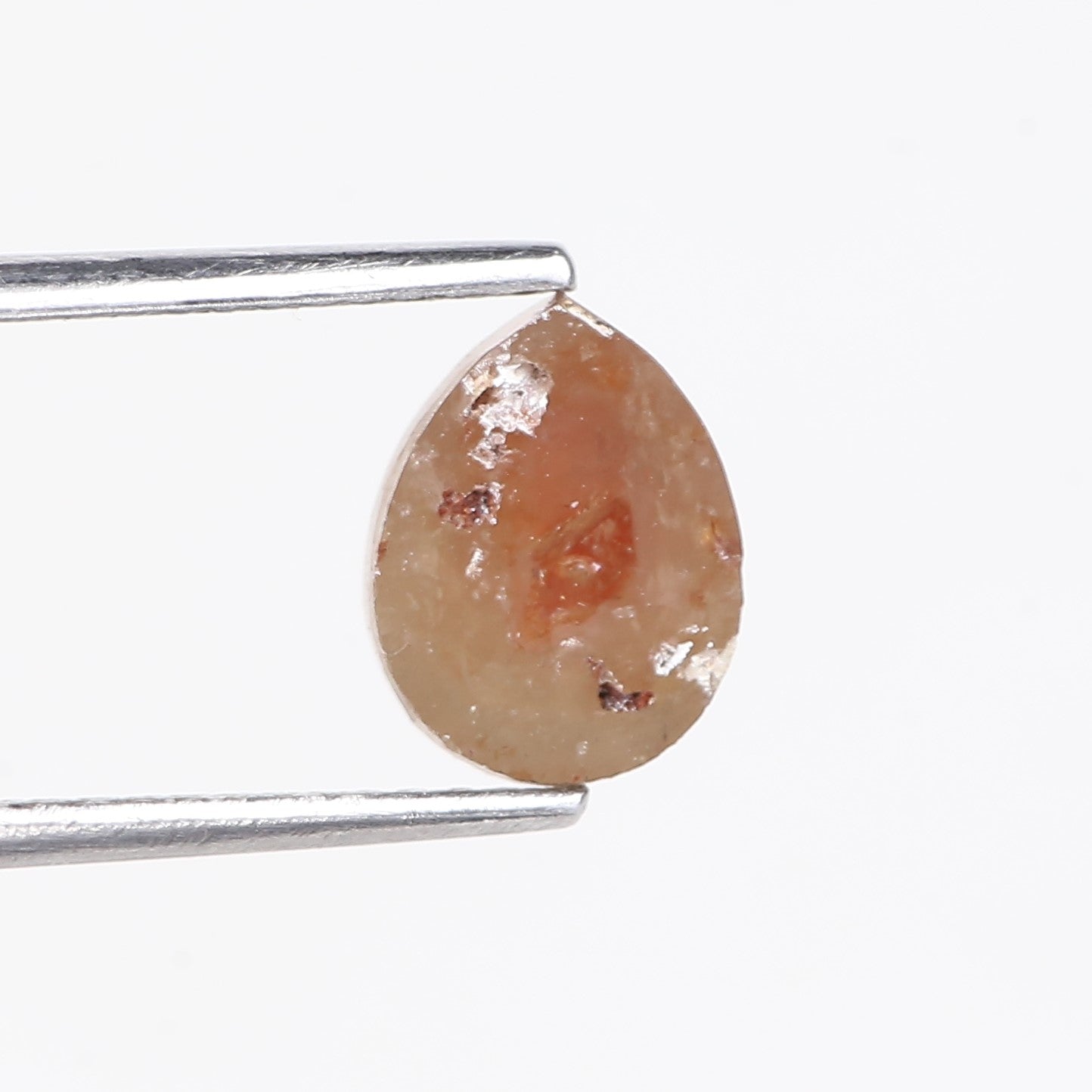 1.95 Carat Natural Orange Brown Pear Loose Salt Pepper Diamond 8.4 MM