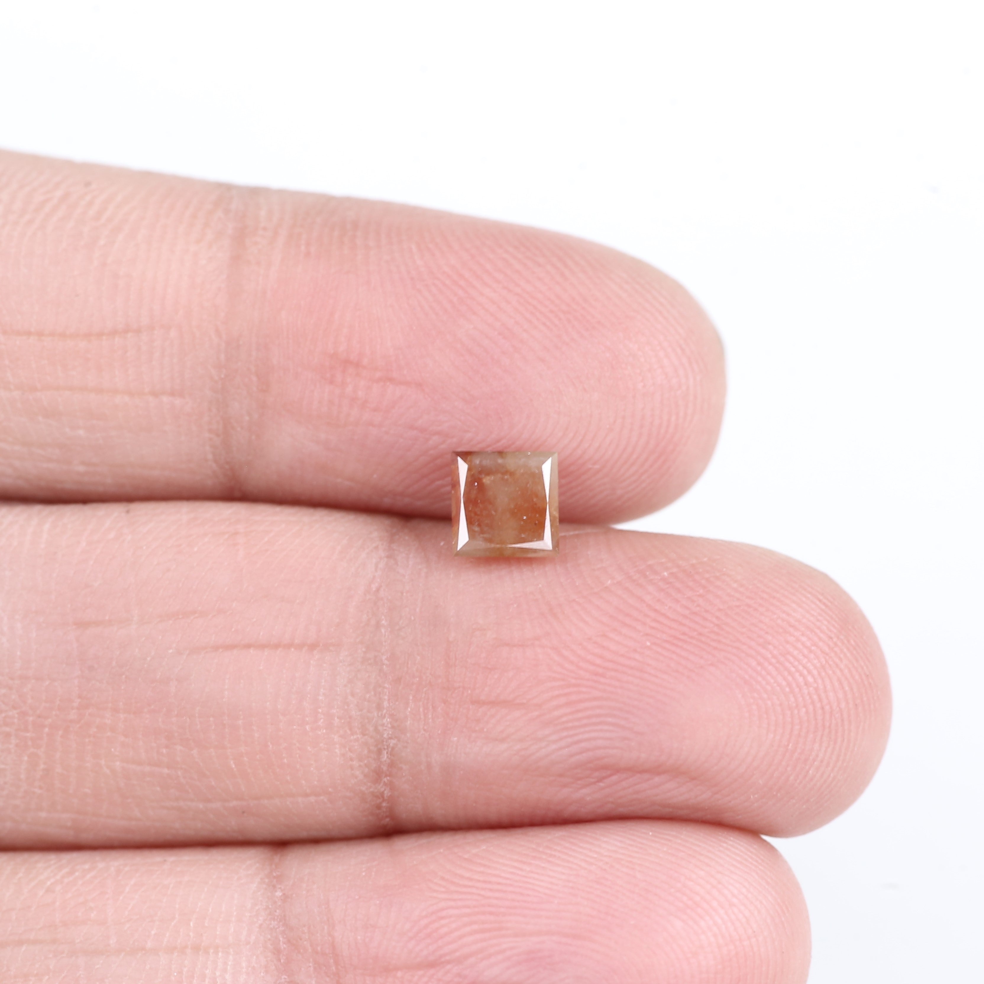 0.75 Carat Natural Orange Princess Salt Pepper Diamond 4.9 MM