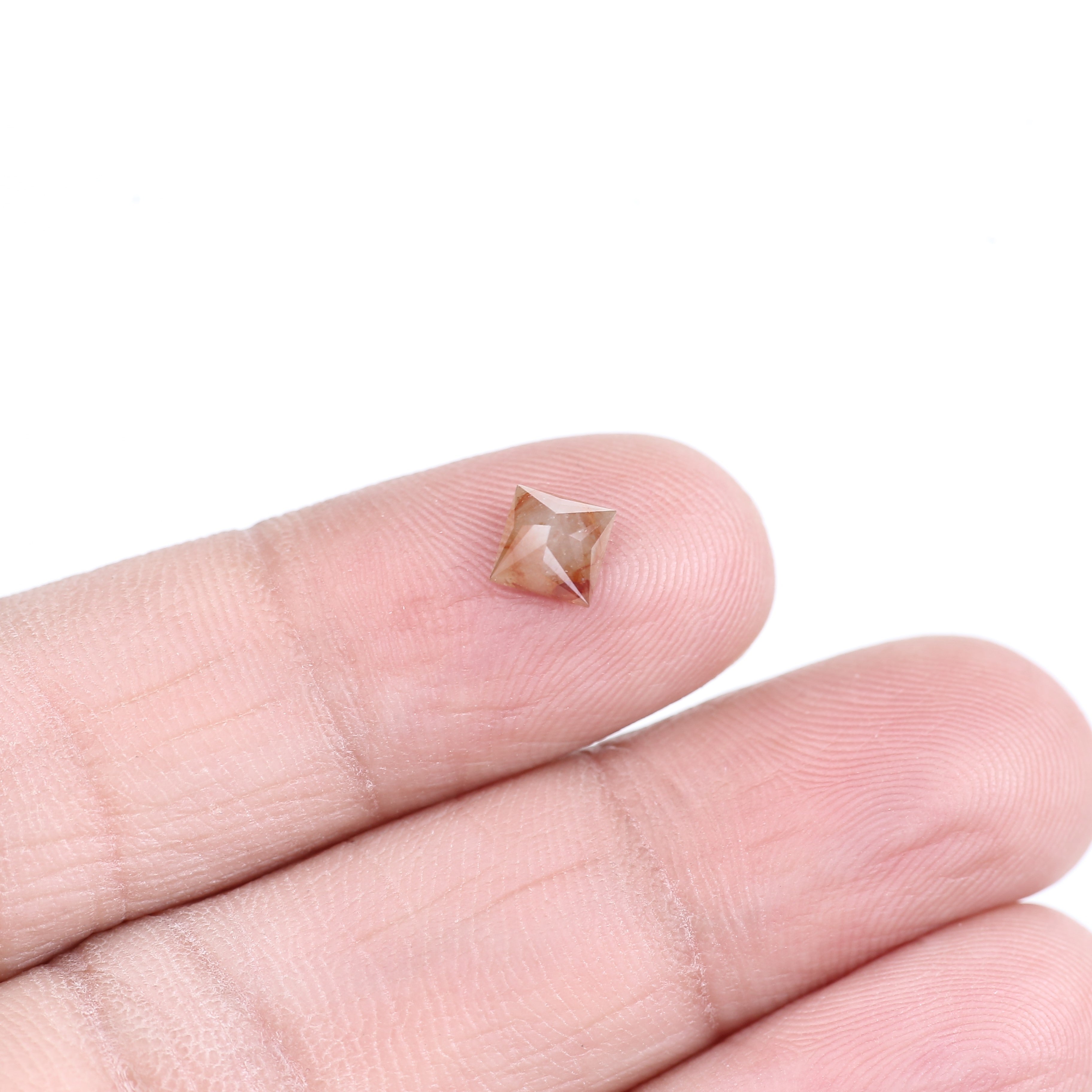 0.75 Carat Natural Orange Princess Salt Pepper Diamond 4.9 MM