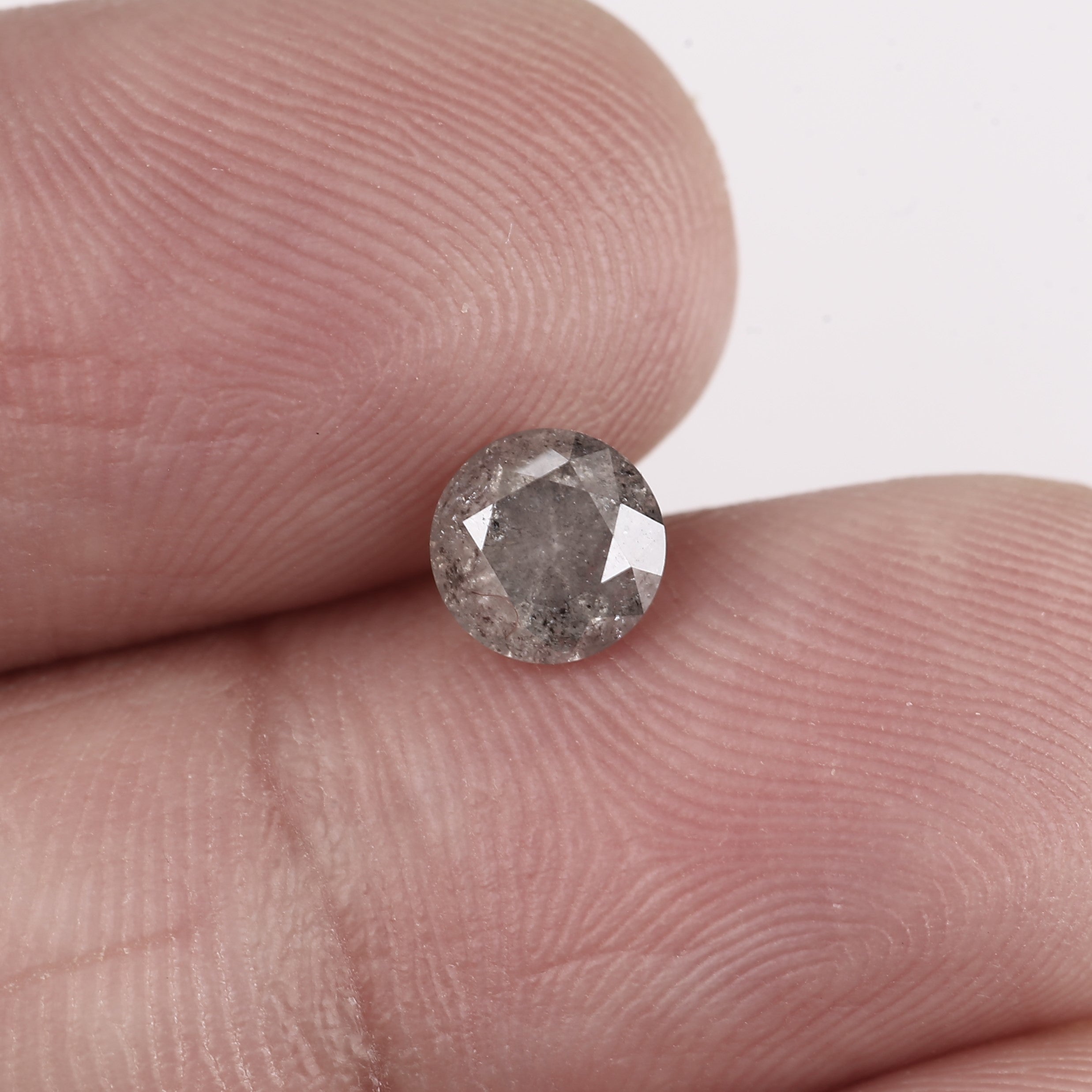 0.75ct Speckled Diamond Natural Gray Round Cut Loose 5.48 MM