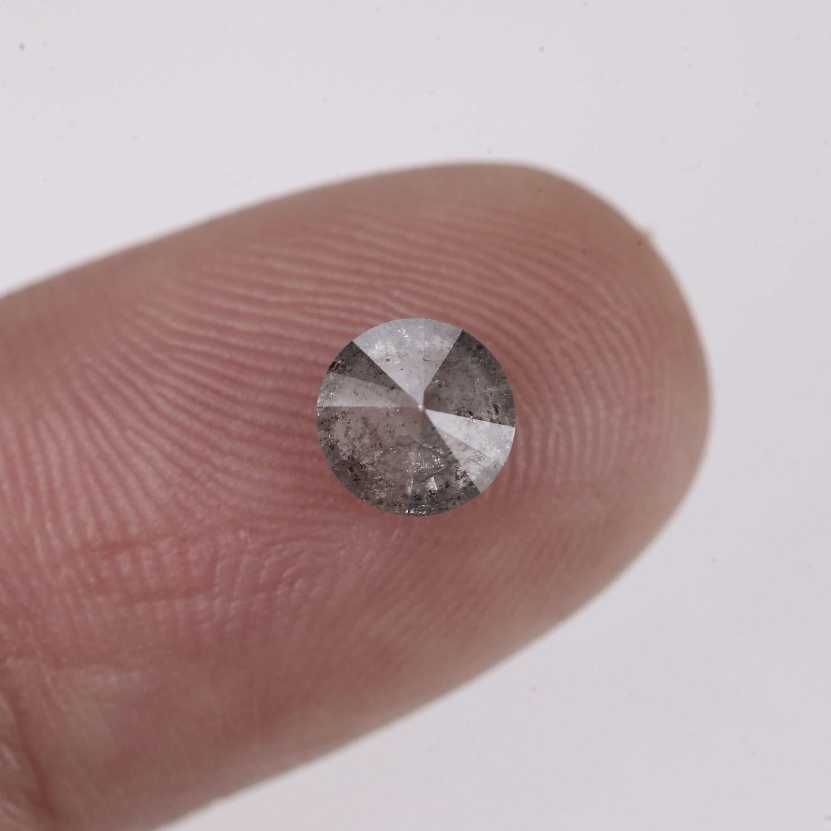 0.75ct Speckled Diamond Natural Gray Round Cut Loose 5.48 MM