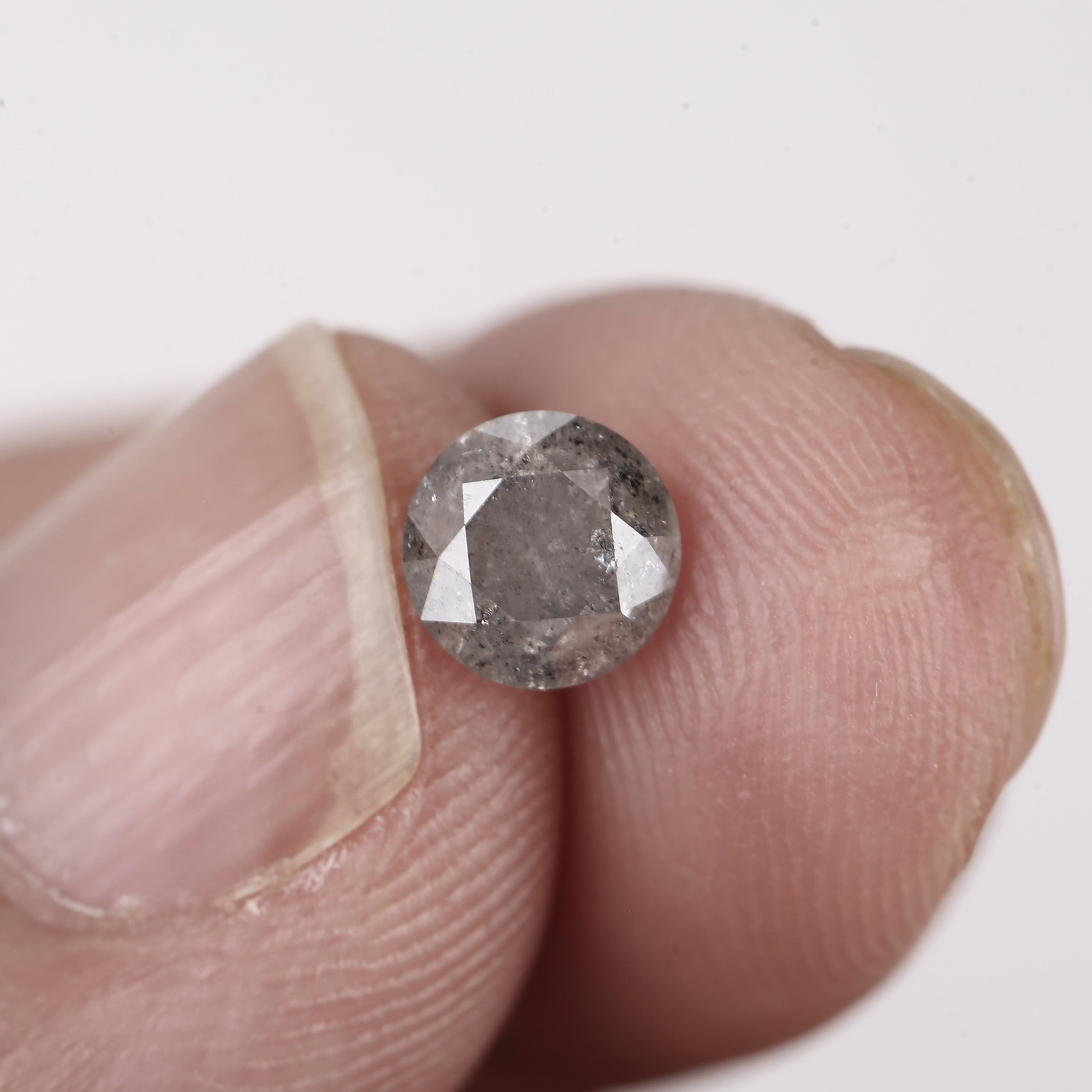 0.75ct Speckled Diamond Natural Gray Round Cut Loose 5.48 MM