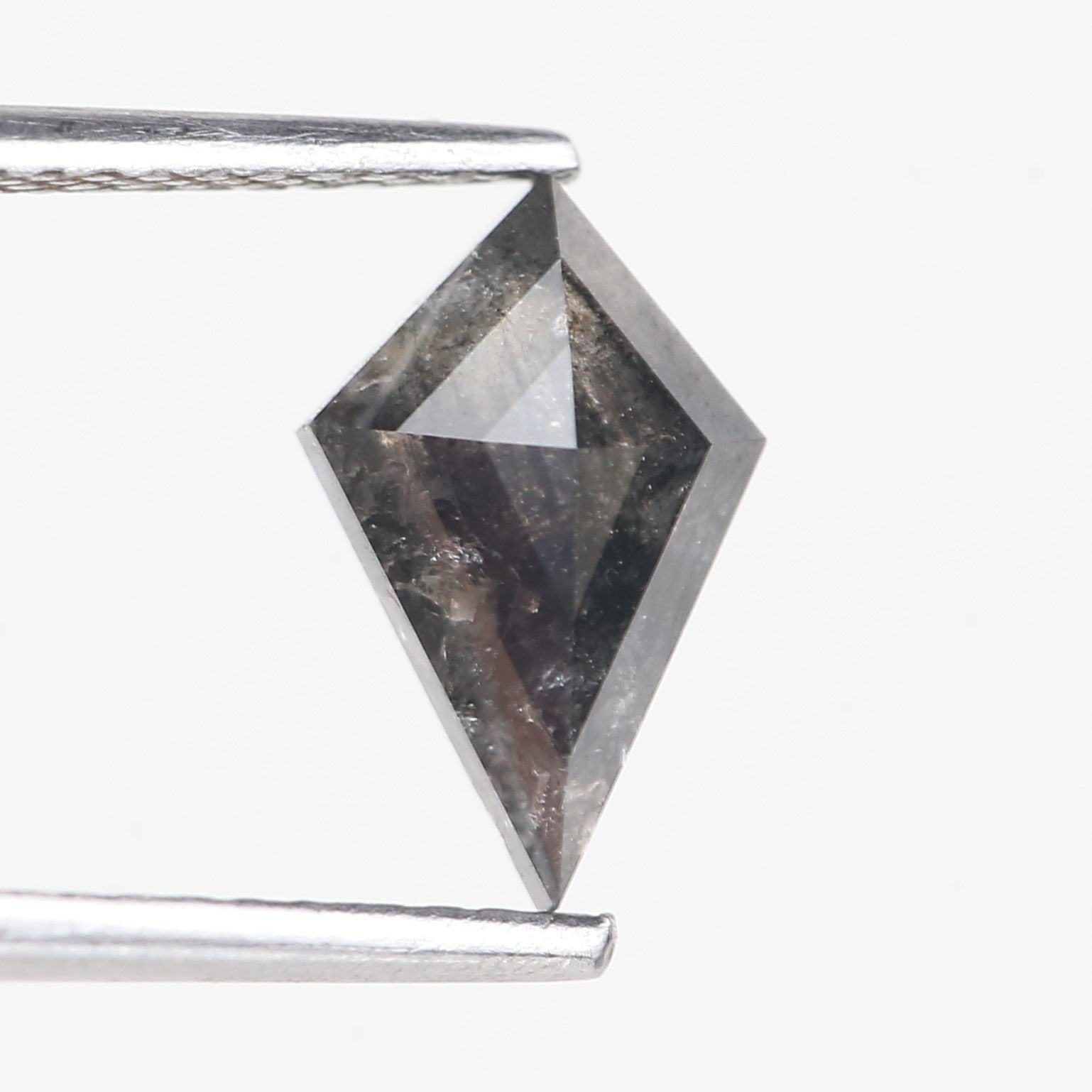 1.19 Carat Natural Black Kite Cut Salt And Pepper Diamond 10.07 MM