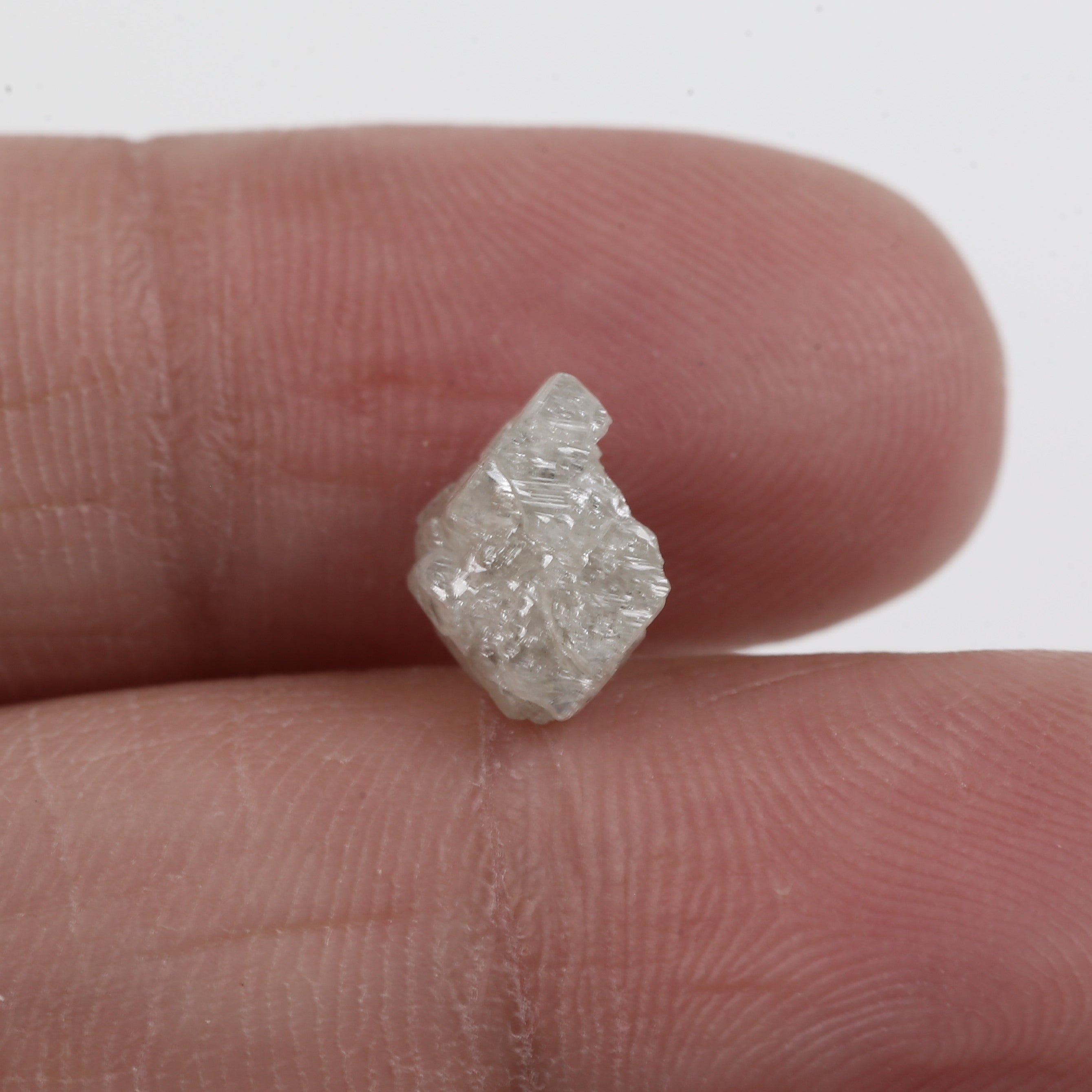 2.19 Carat Natural Rough Diamond Icy White Raw Uncut Diamond 9.15 MM