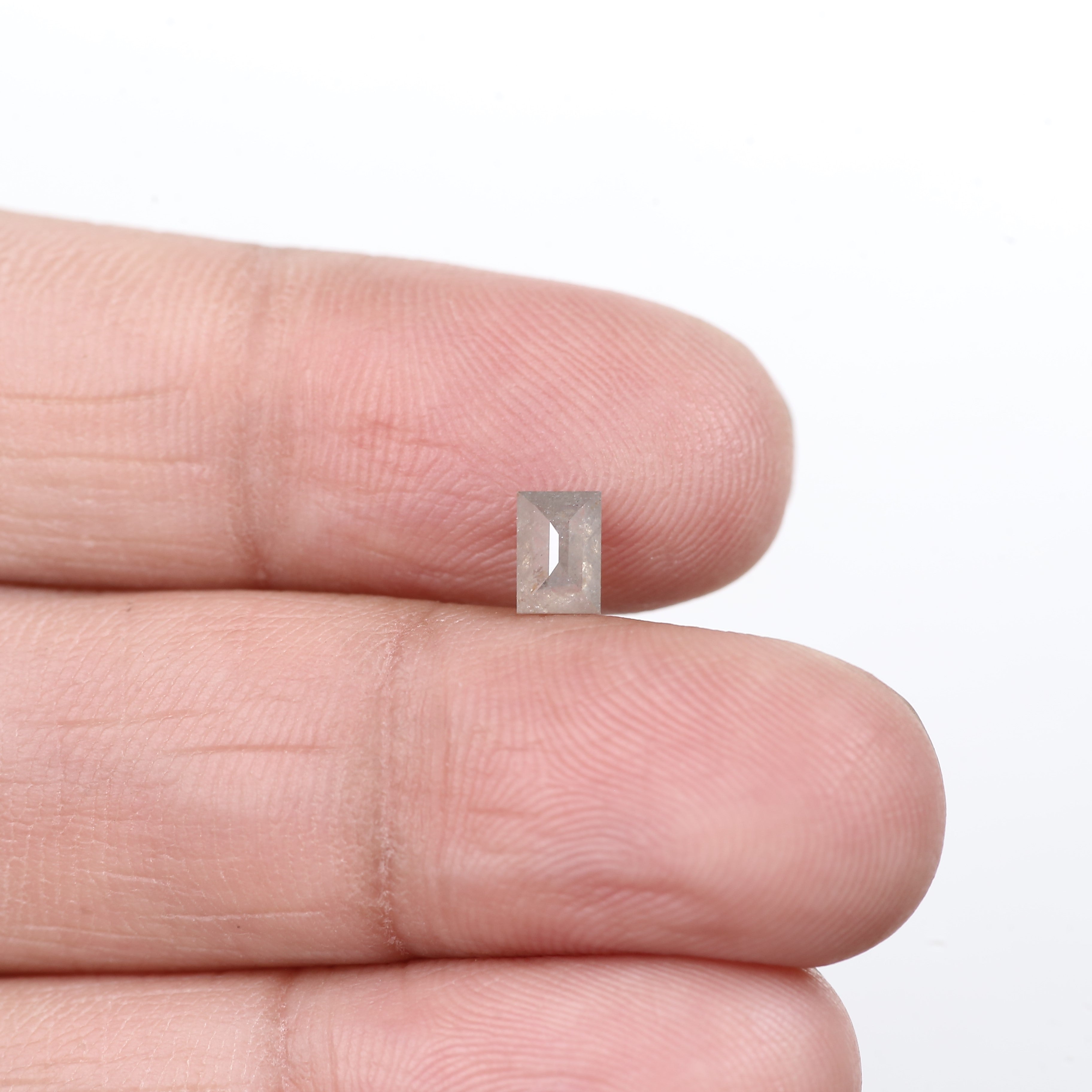 0.43 Carat Natural Baguette Salt Pepper Diamond 5.2 MM