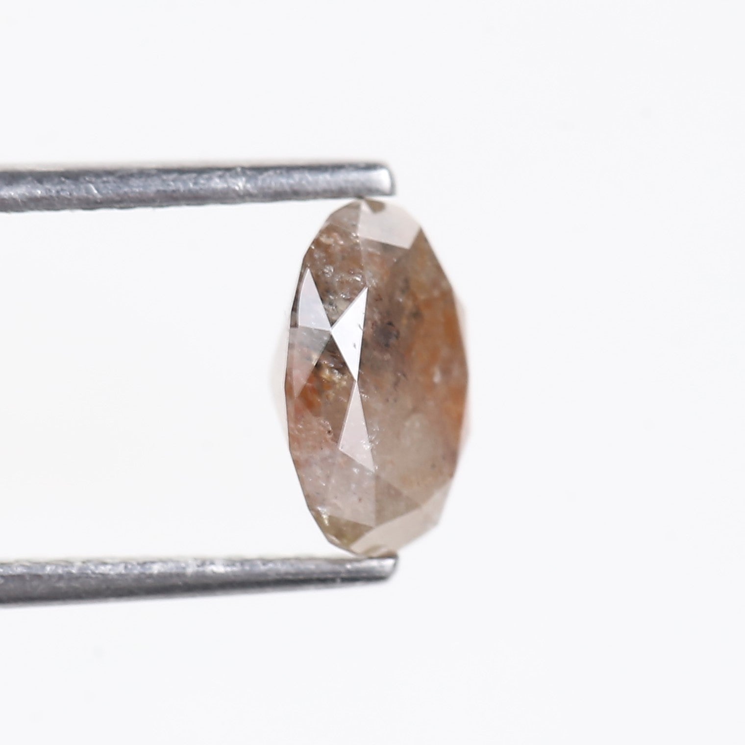 1.42 Carat Natural Orange Oval Salt Pepper Diamond 8.1 MM