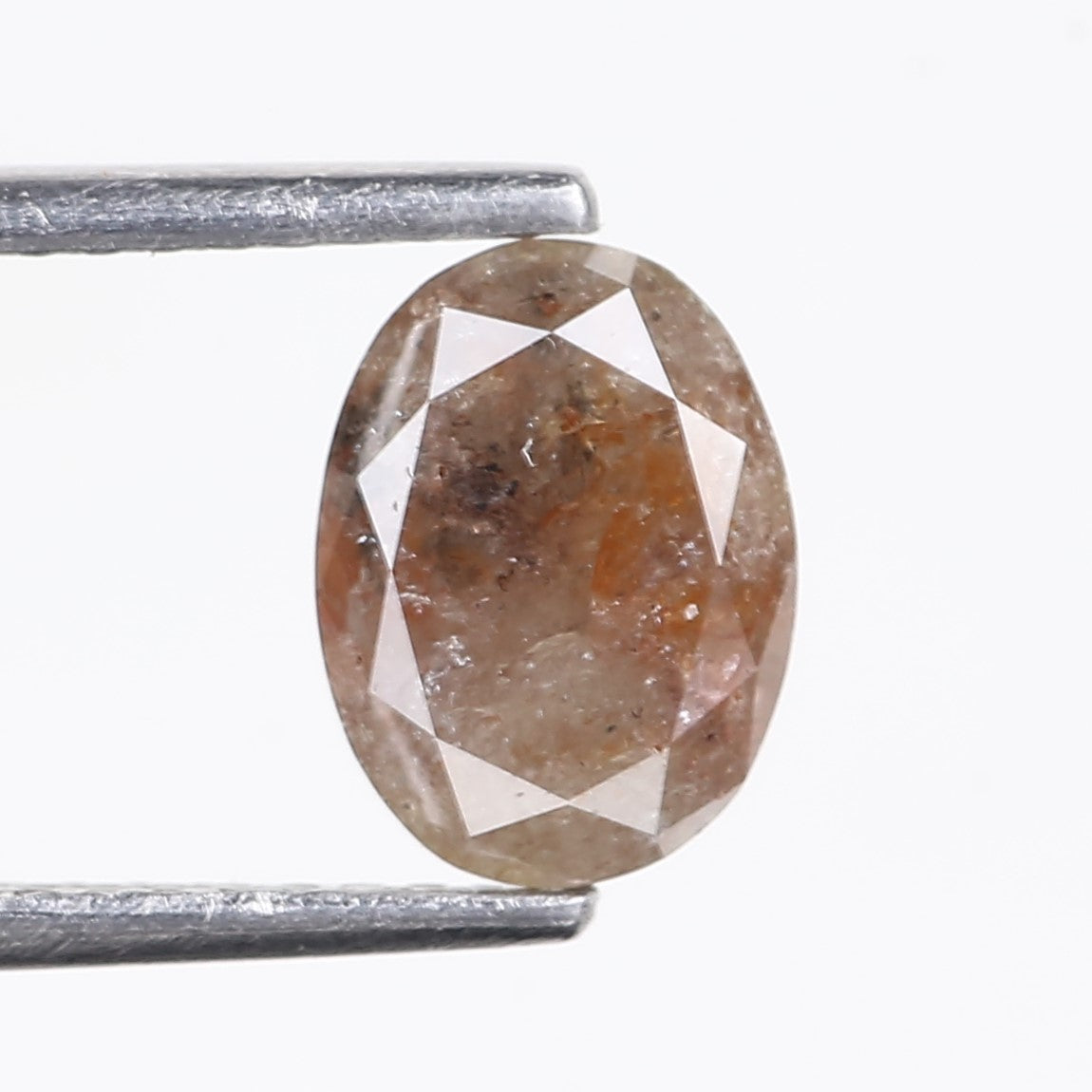 1.42 Carat Natural Orange Oval Salt Pepper Diamond 8.1 MM