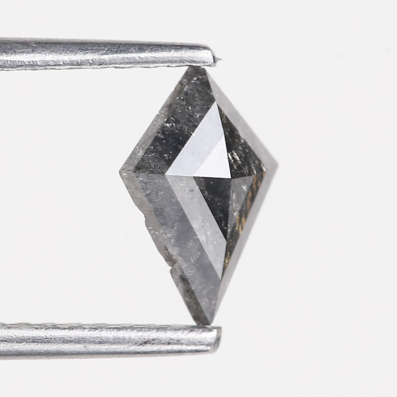 0.58 Carat Natural Salt Pepper Diamond Kite Cut Gray Diamond 8.14 MM