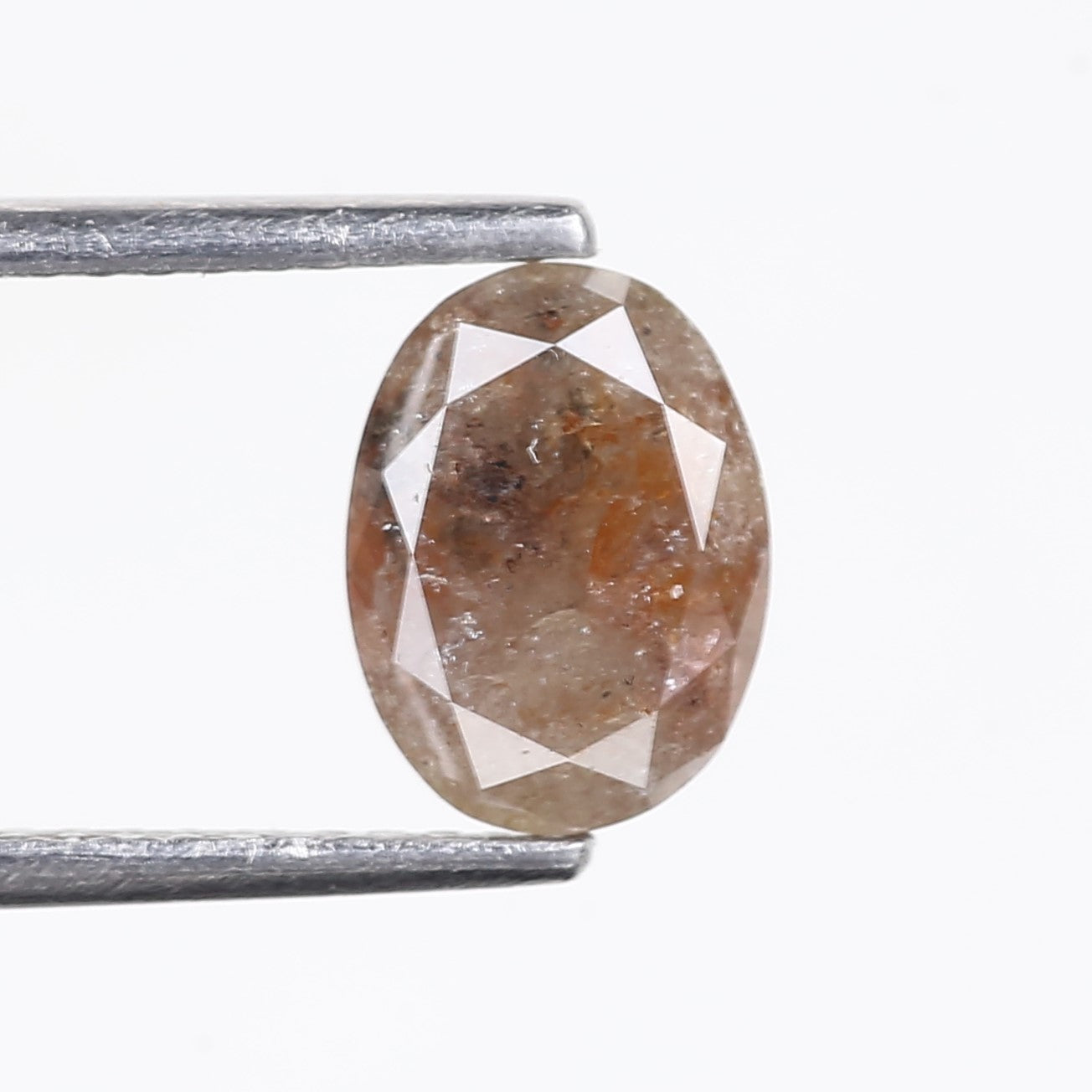 1.42 Carat Natural Orange Oval Salt Pepper Diamond 8.1 MM