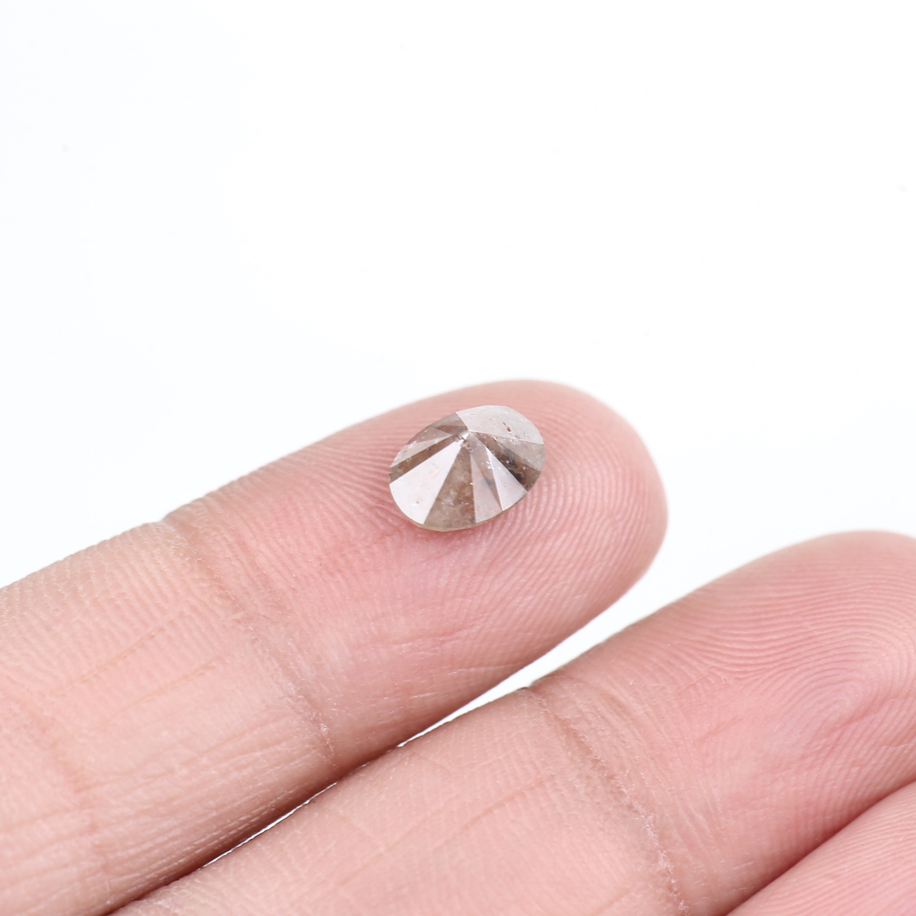 1.42 Carat Natural Orange Oval Salt Pepper Diamond 8.1 MM