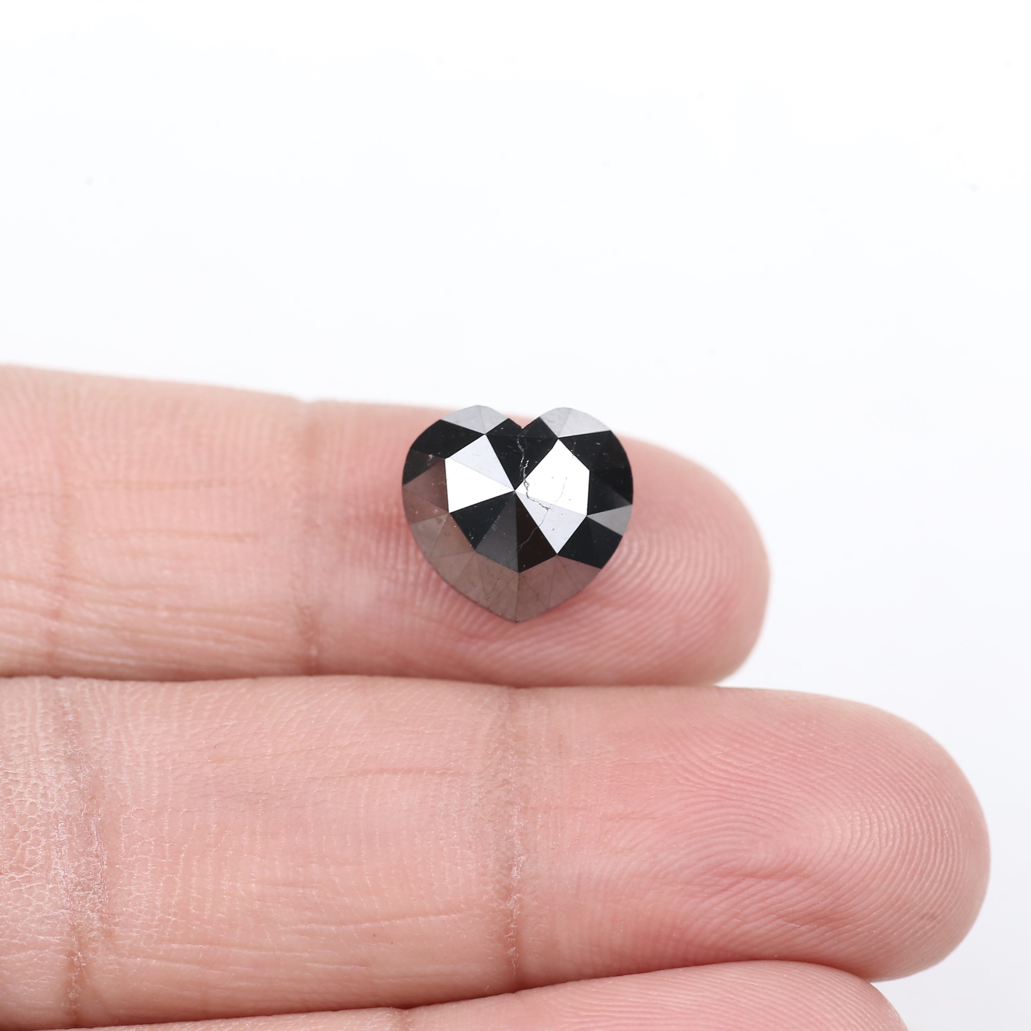 5.90 Carat Natural Black Heart Diamond 10.30 MM