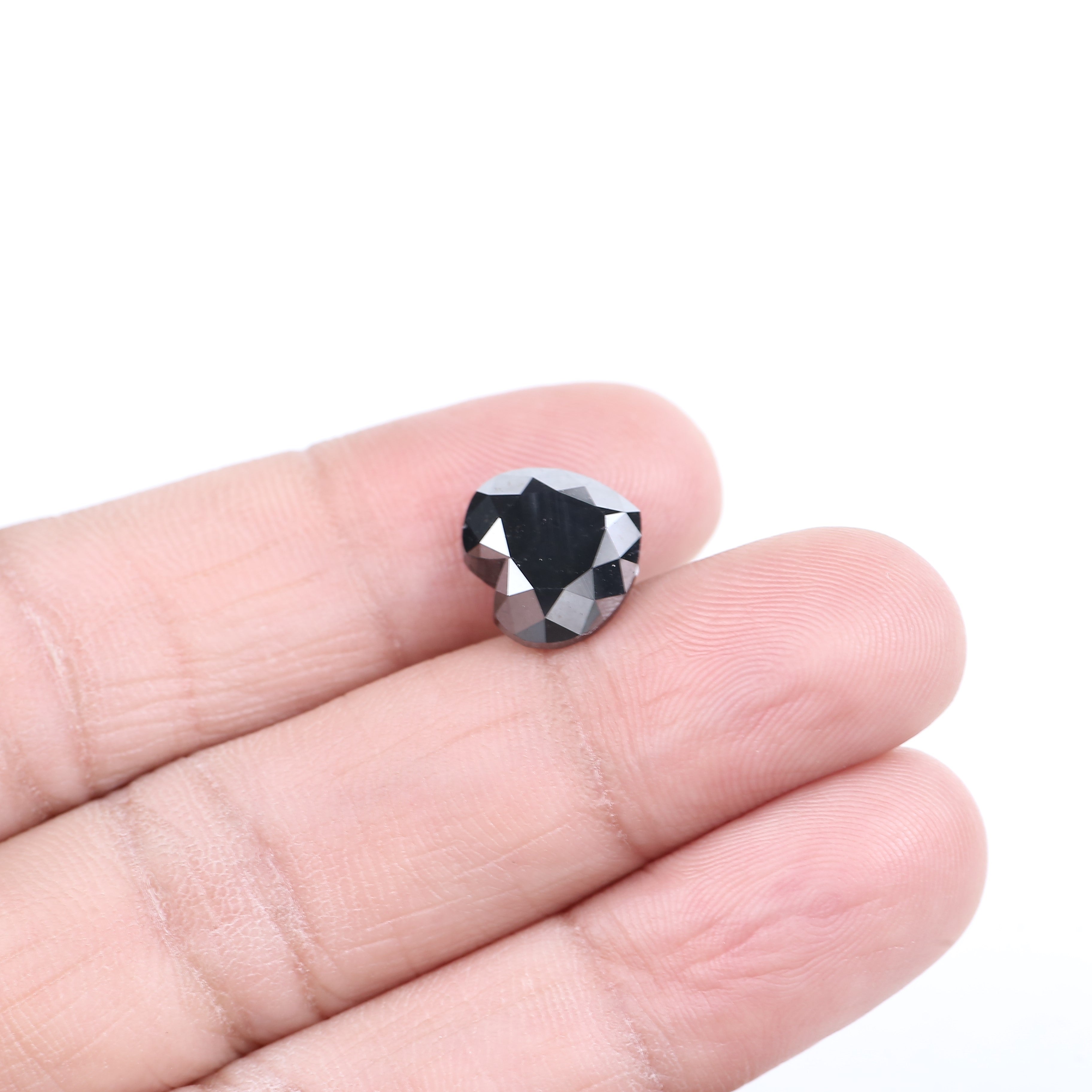 5.90 Carat Natural Black Heart Diamond 10.30 MM