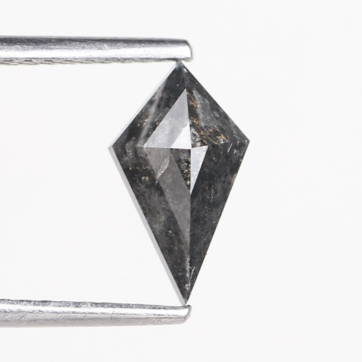 0.87 Carat Natural Black Salt and Pepper Kite Cut Diamond 9.52 MM
