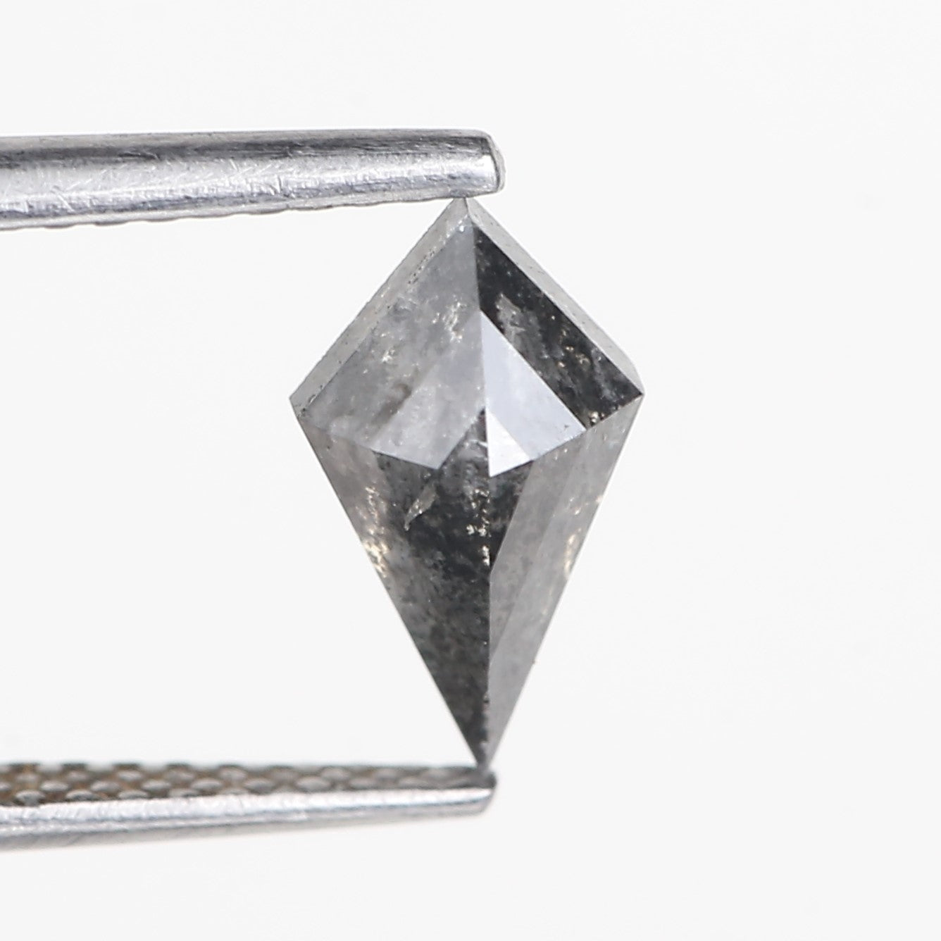 0.87 Carat Natural Black Salt and Pepper Kite Cut Diamond 9.52 MM
