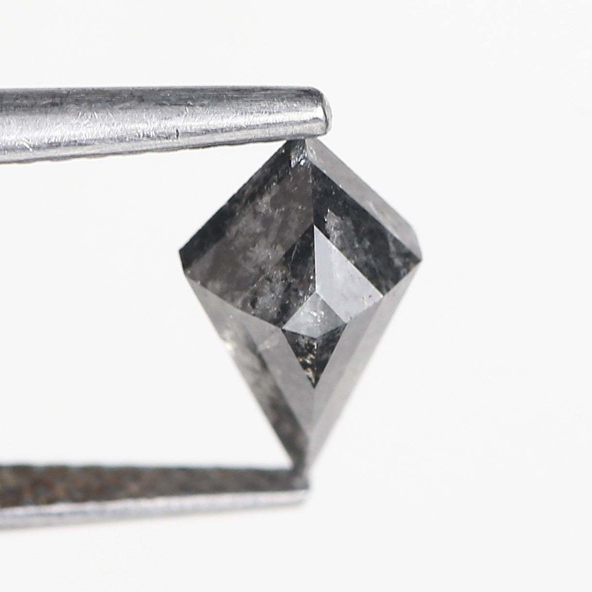 0.87 Carat Natural Black Salt and Pepper Kite Cut Diamond 9.52 MM
