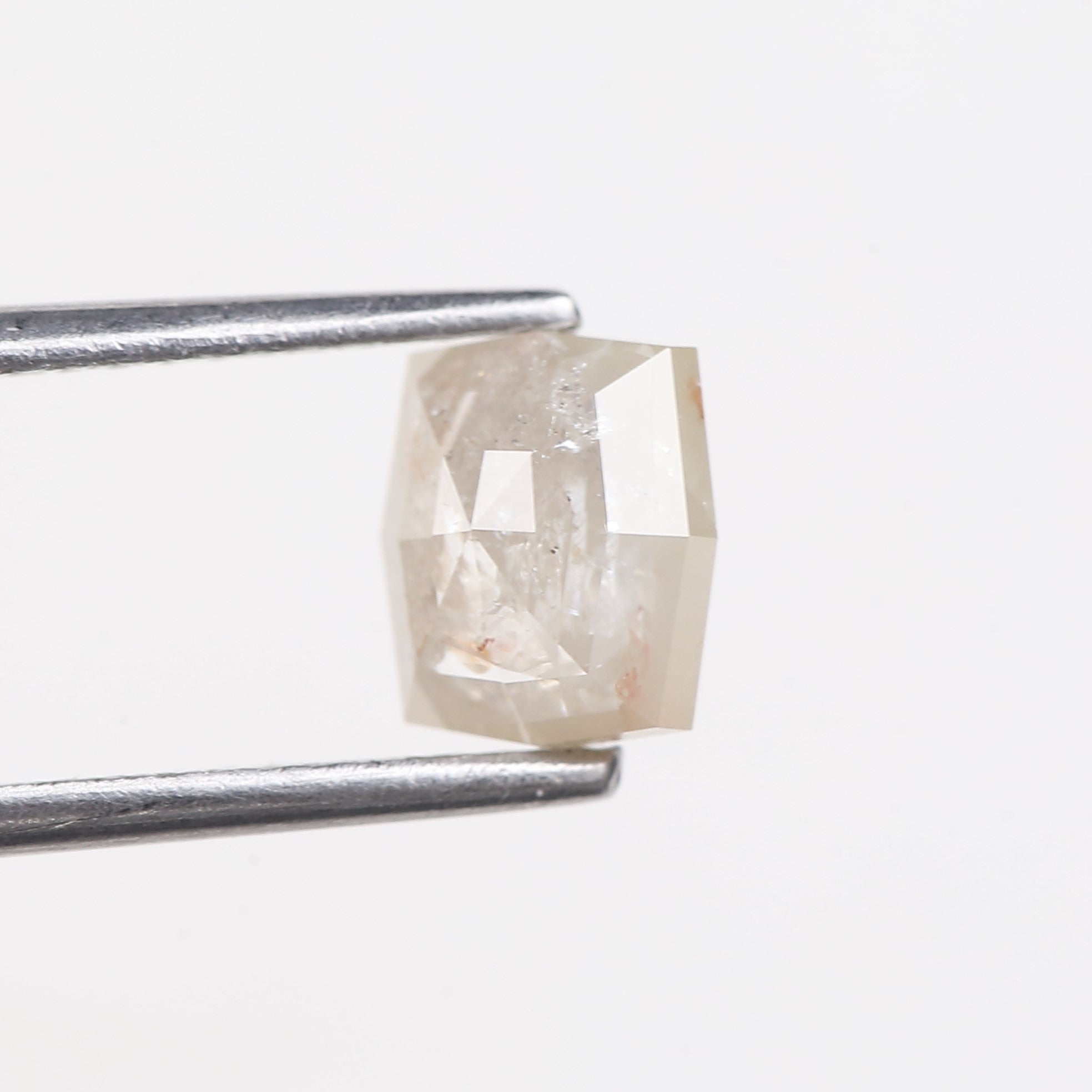 1.37 Carat Natural Cushion Cut Salt and Pepper Diamond 6.68 MM