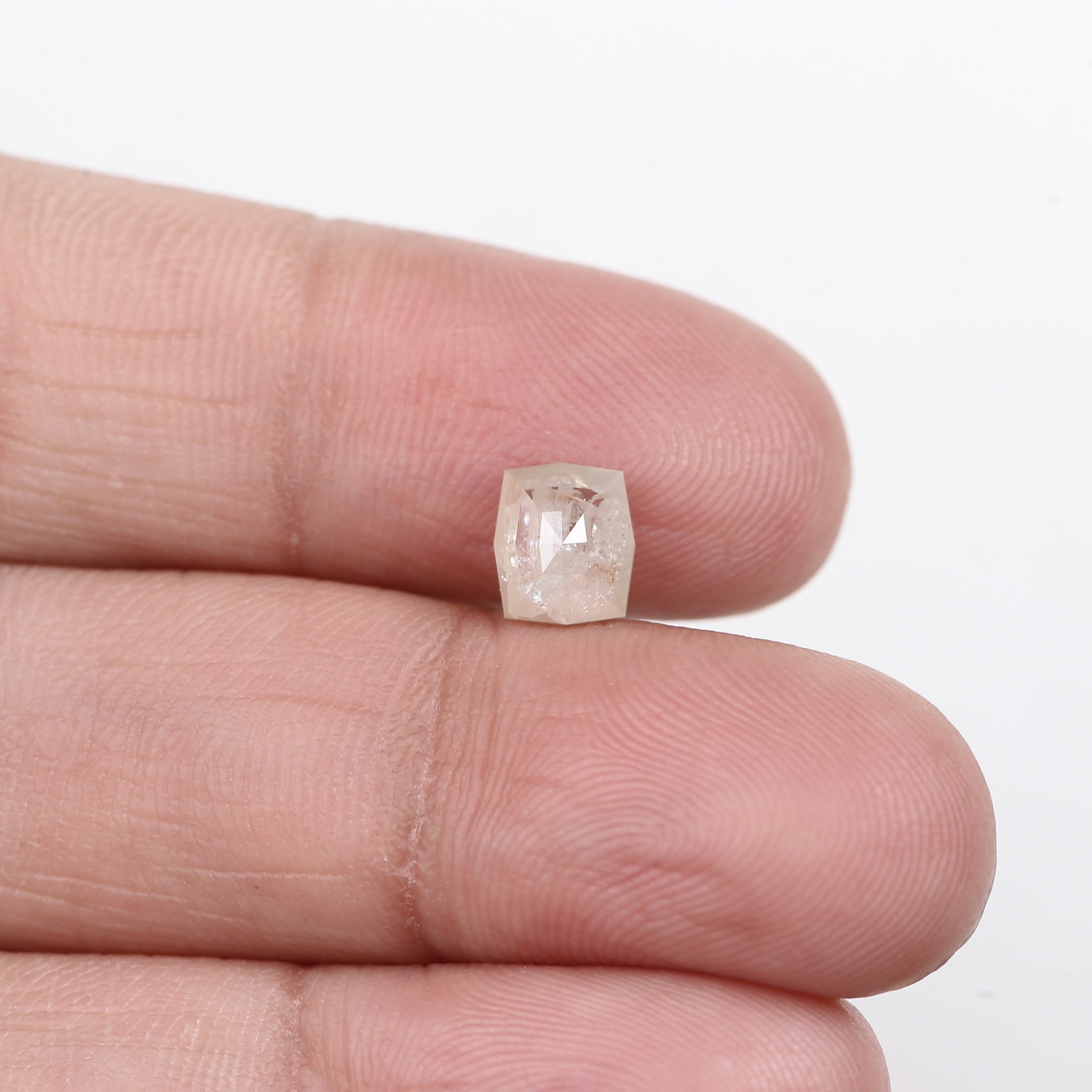 1.37 Carat Natural Cushion Cut Salt and Pepper Diamond 6.68 MM