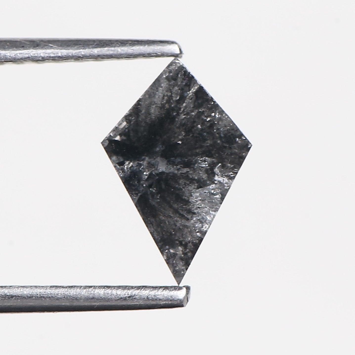 1.12 Carat Natural Black Kite Cut Salt and Pepper Diamond 9.13 MM