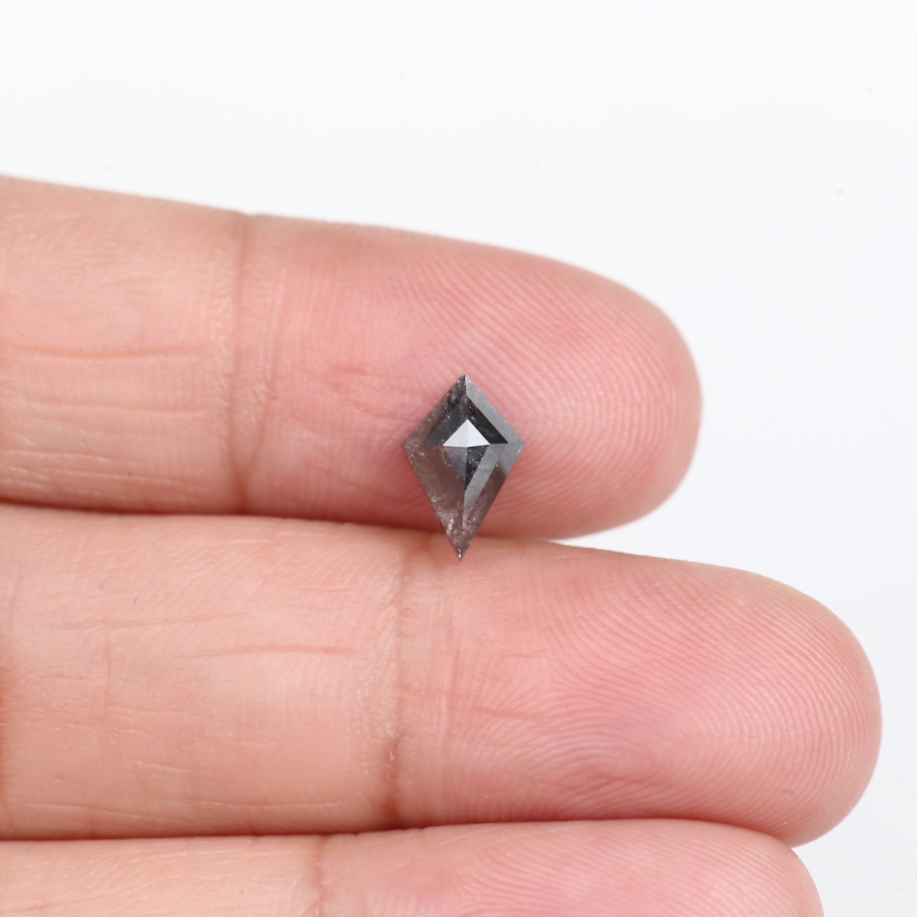 1.12 Carat Natural Black Kite Cut Salt and Pepper Diamond 9.13 MM