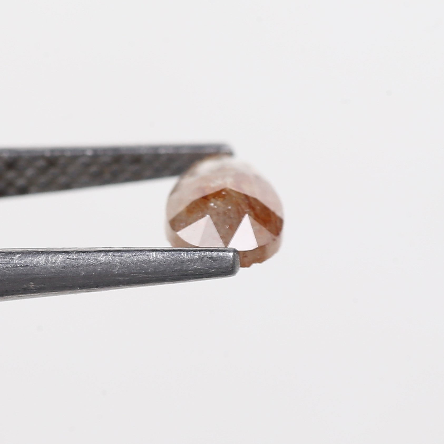 0.56 Carat Natural Orange Pear Salt Pepper Diamond 6.5 MM