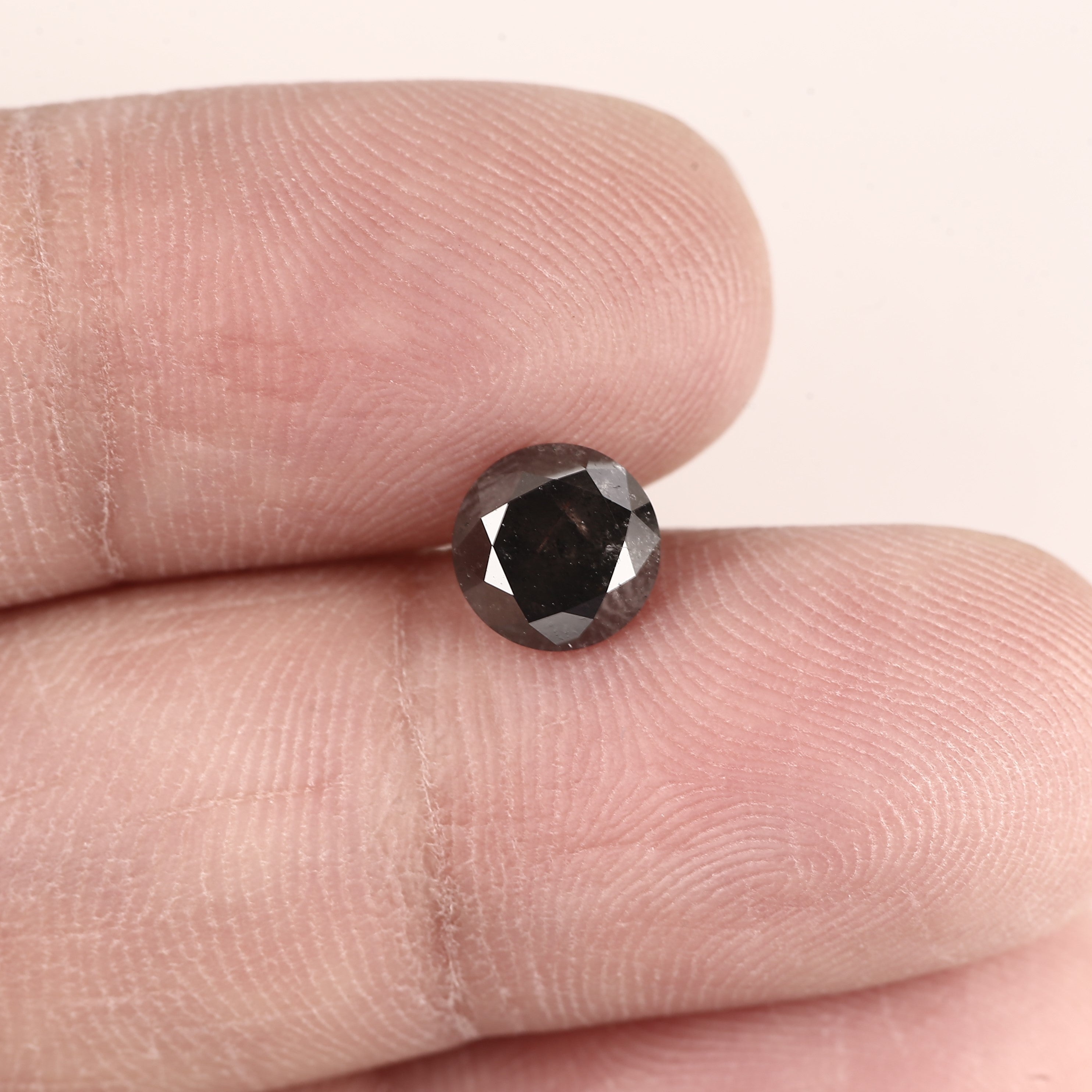 1.30ct Natural Round Shape Black Salt and Pepper Diamond 6.6 MM