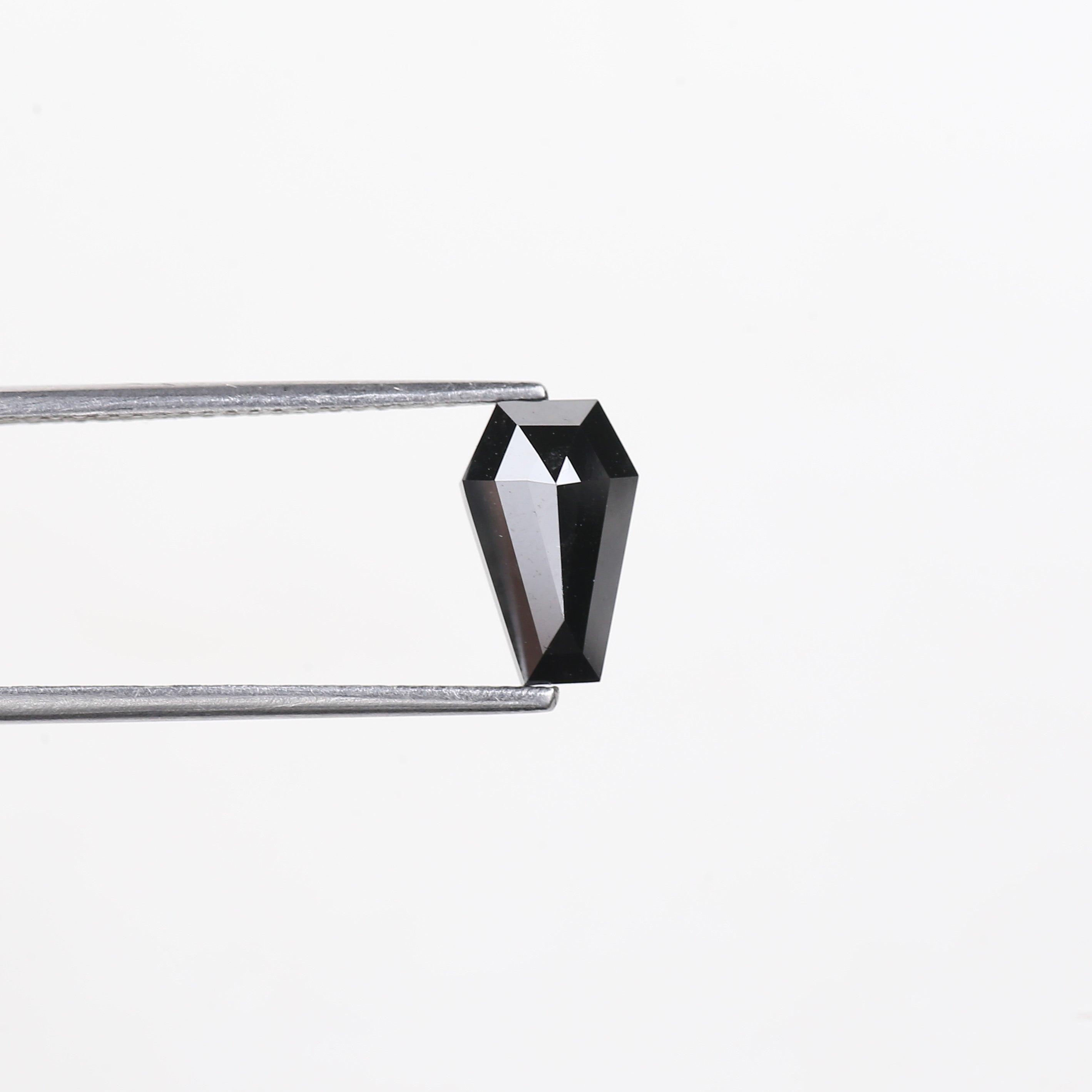 1.71 Carat Coffin Cut Natural Black Diamond 9.8 MM