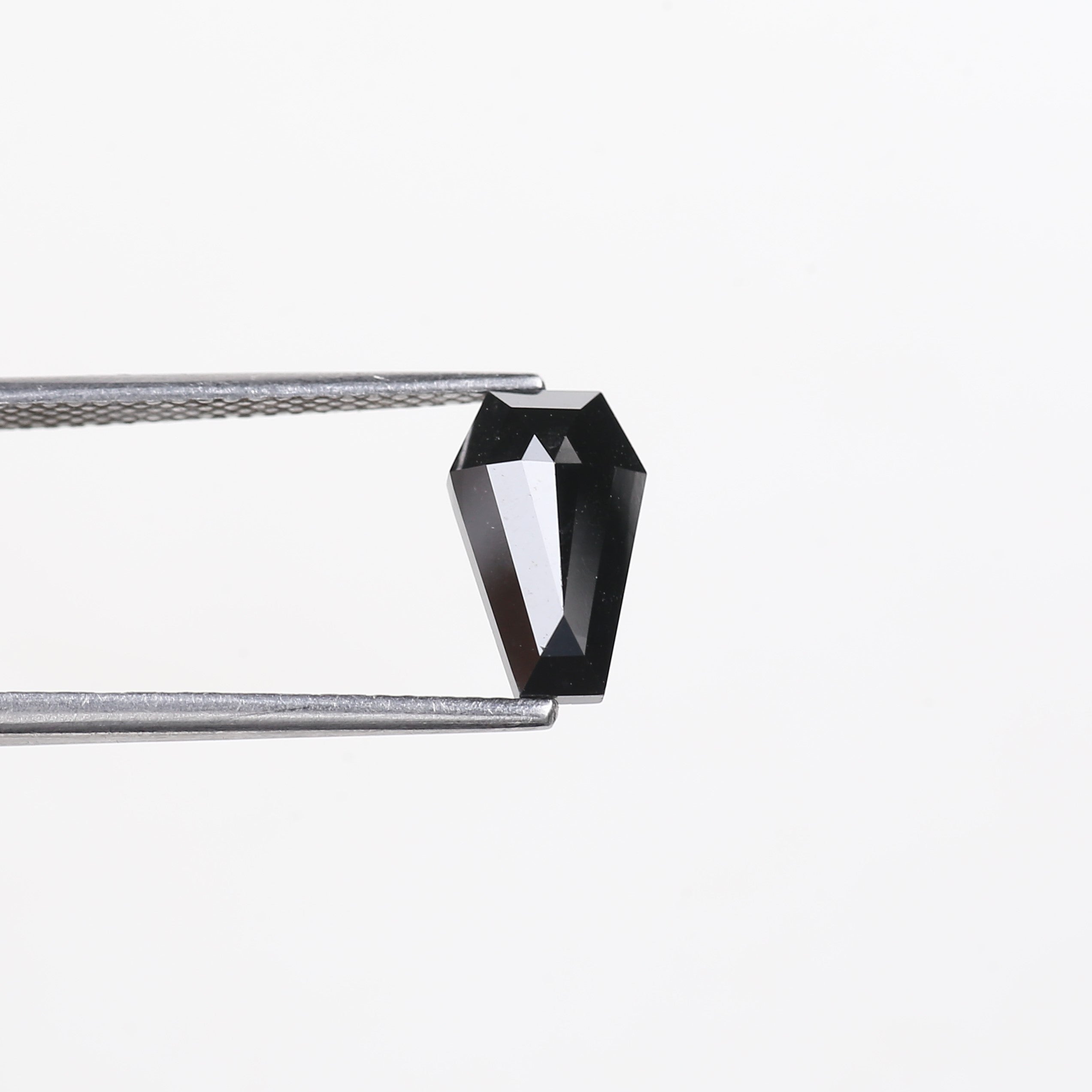 1.71 Carat Coffin Cut Natural Black Diamond 9.8 MM