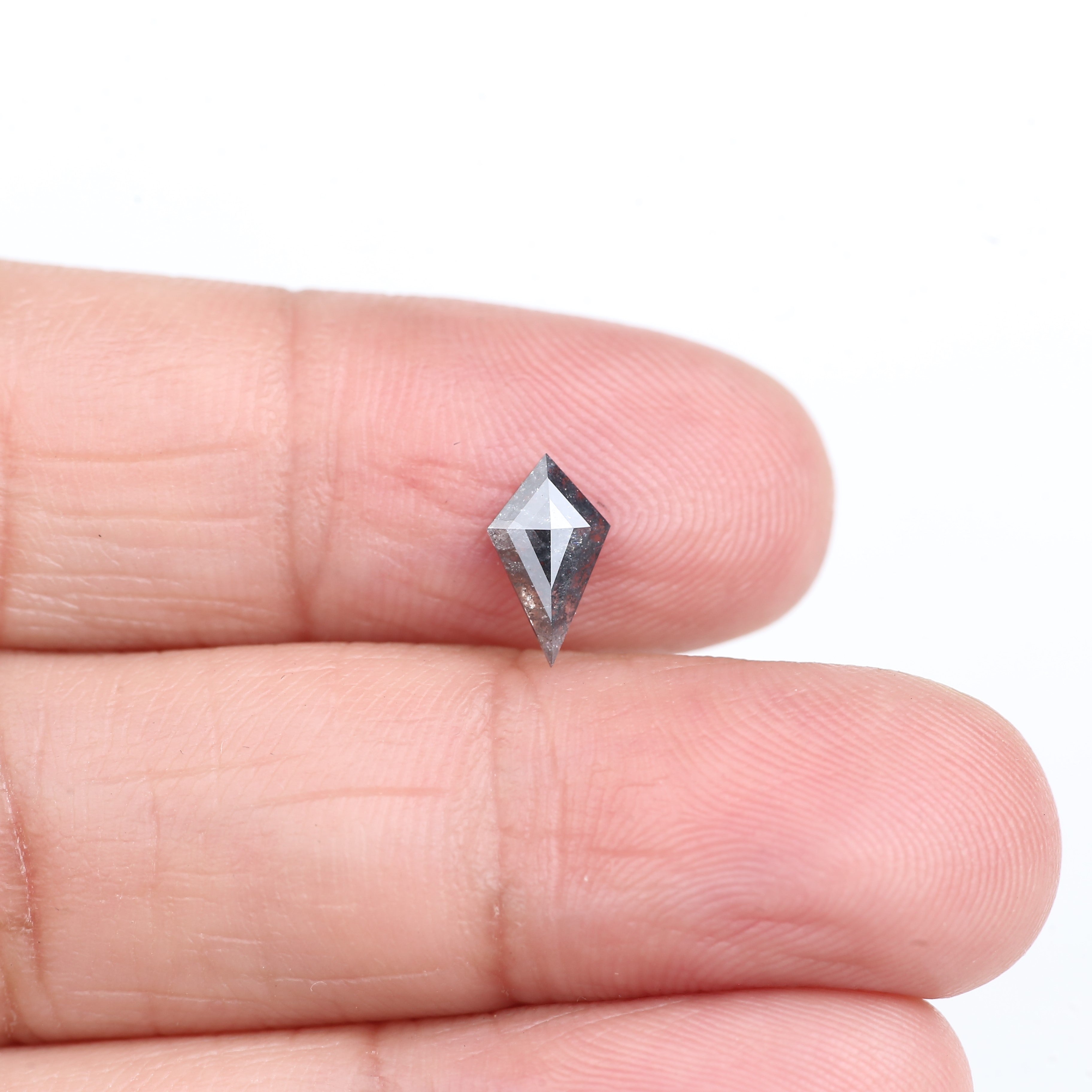 0.51 Carat Natural Gray Kite Cut Salt And Pepper Diamond 8.80 MM