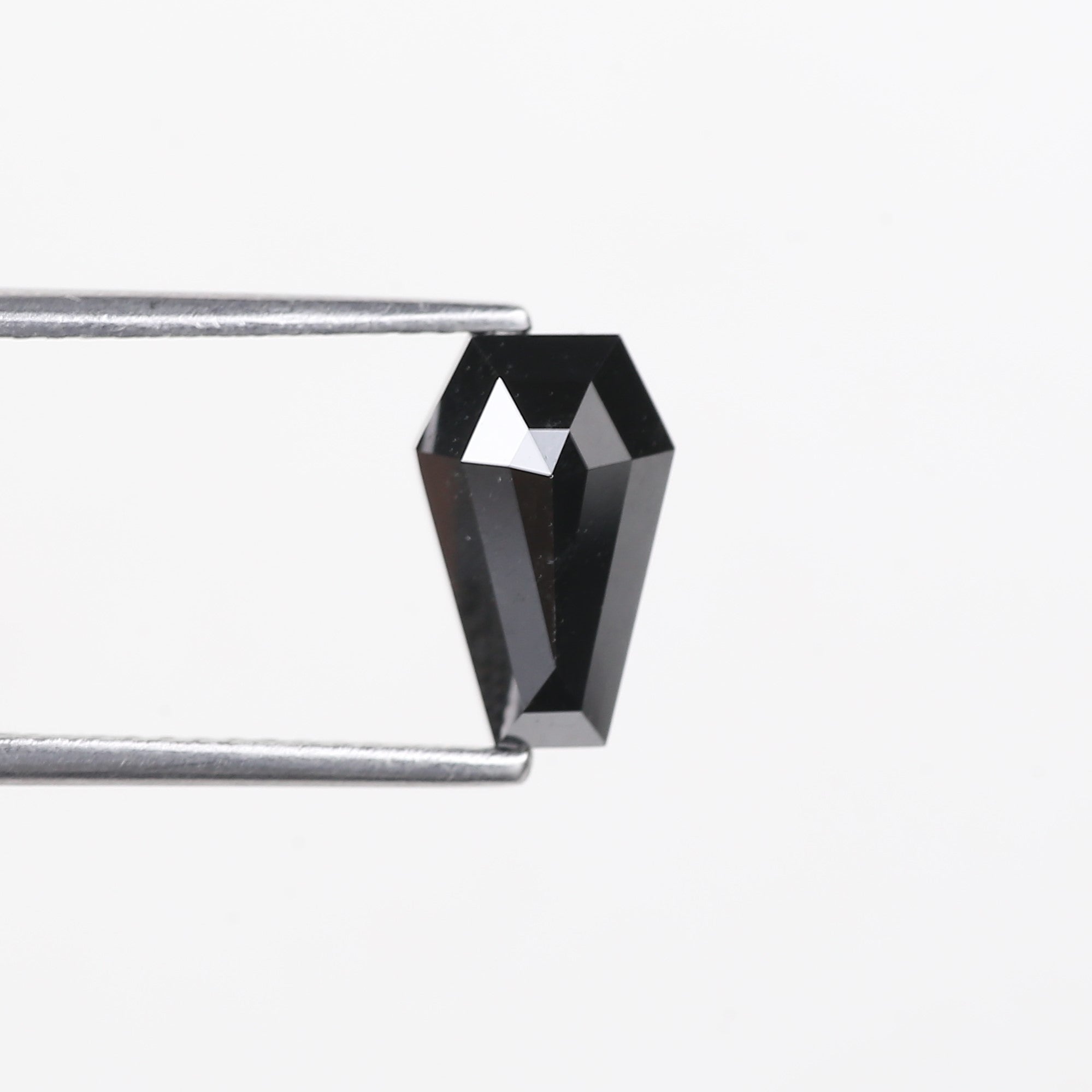 1.71 Carat Coffin Cut Natural Black Diamond 9.8 MM
