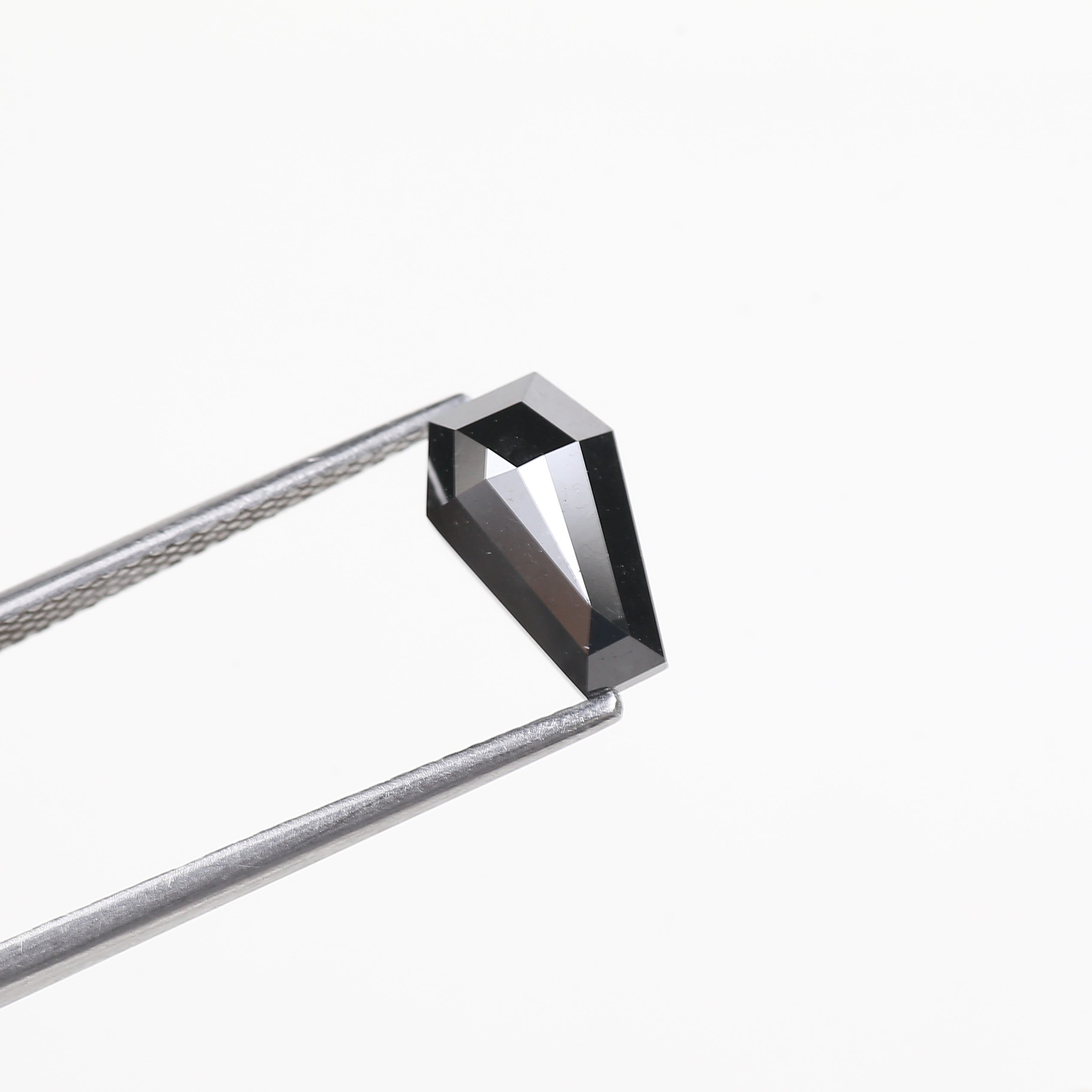 1.71 Carat Coffin Cut Natural Black Diamond 9.8 MM