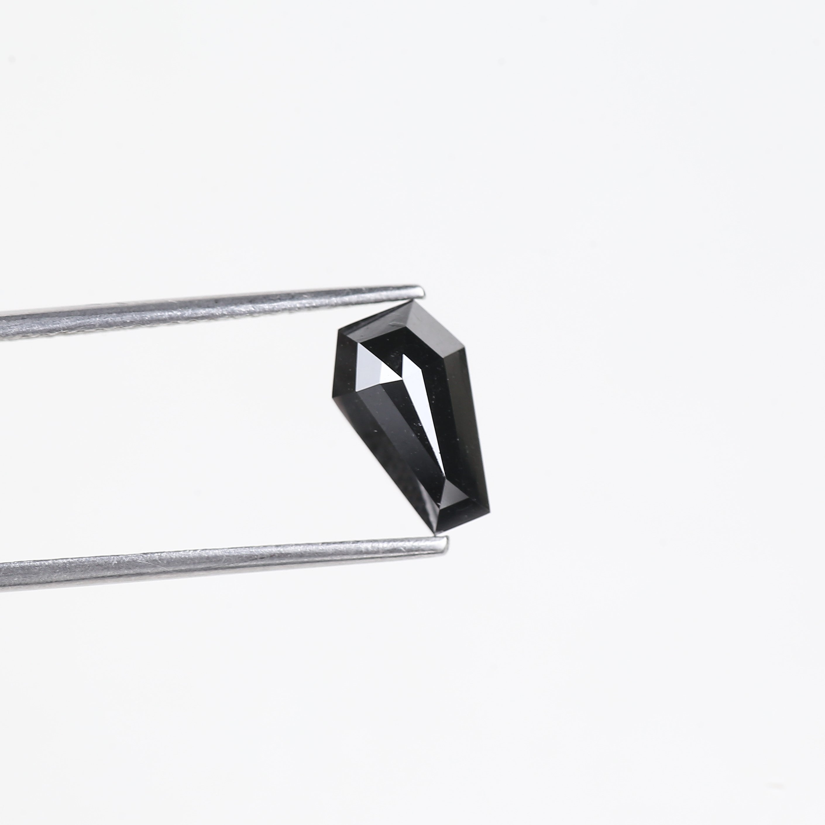 1.71 Carat Coffin Cut Natural Black Diamond 9.8 MM