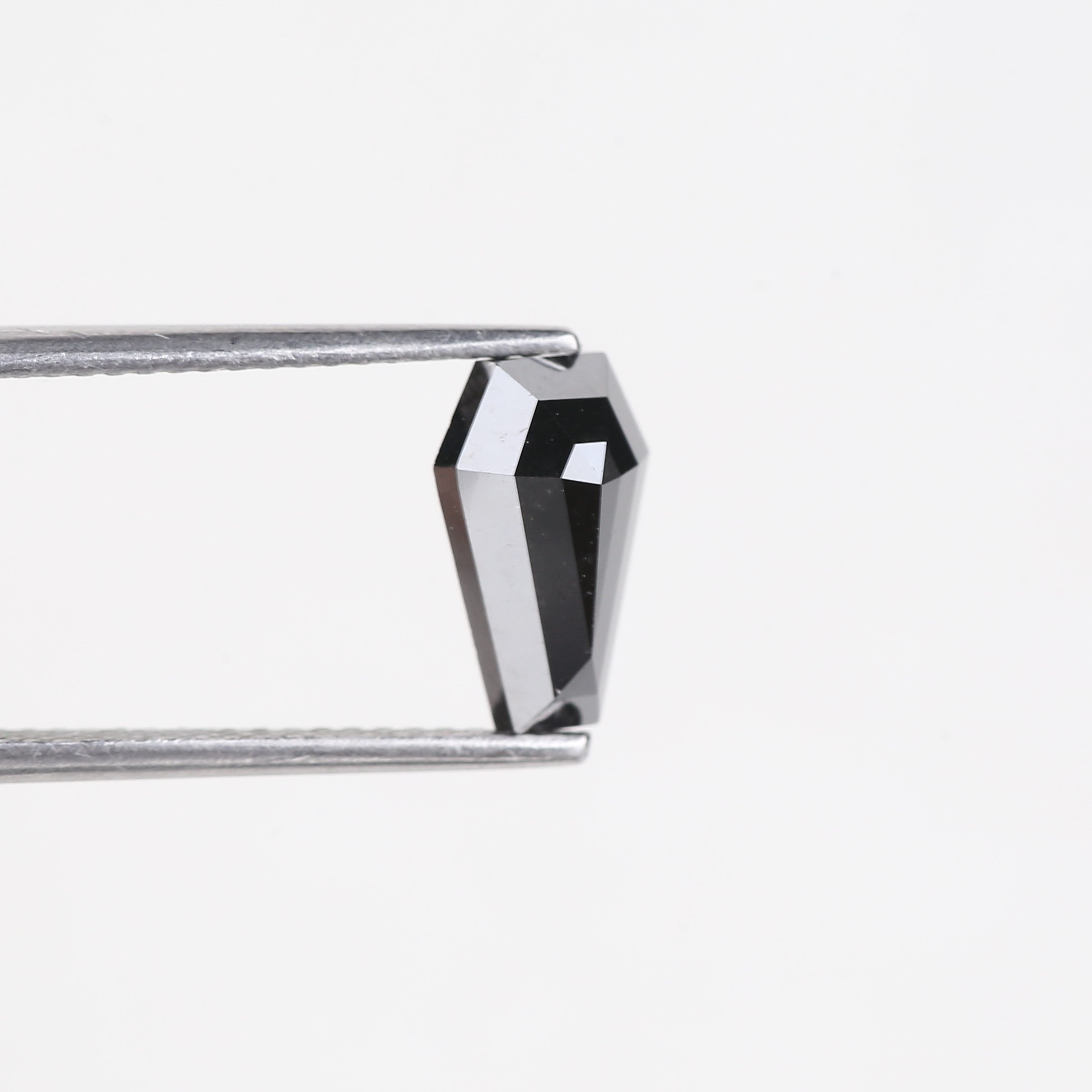 1.71 Carat Coffin Cut Natural Black Diamond 9.8 MM