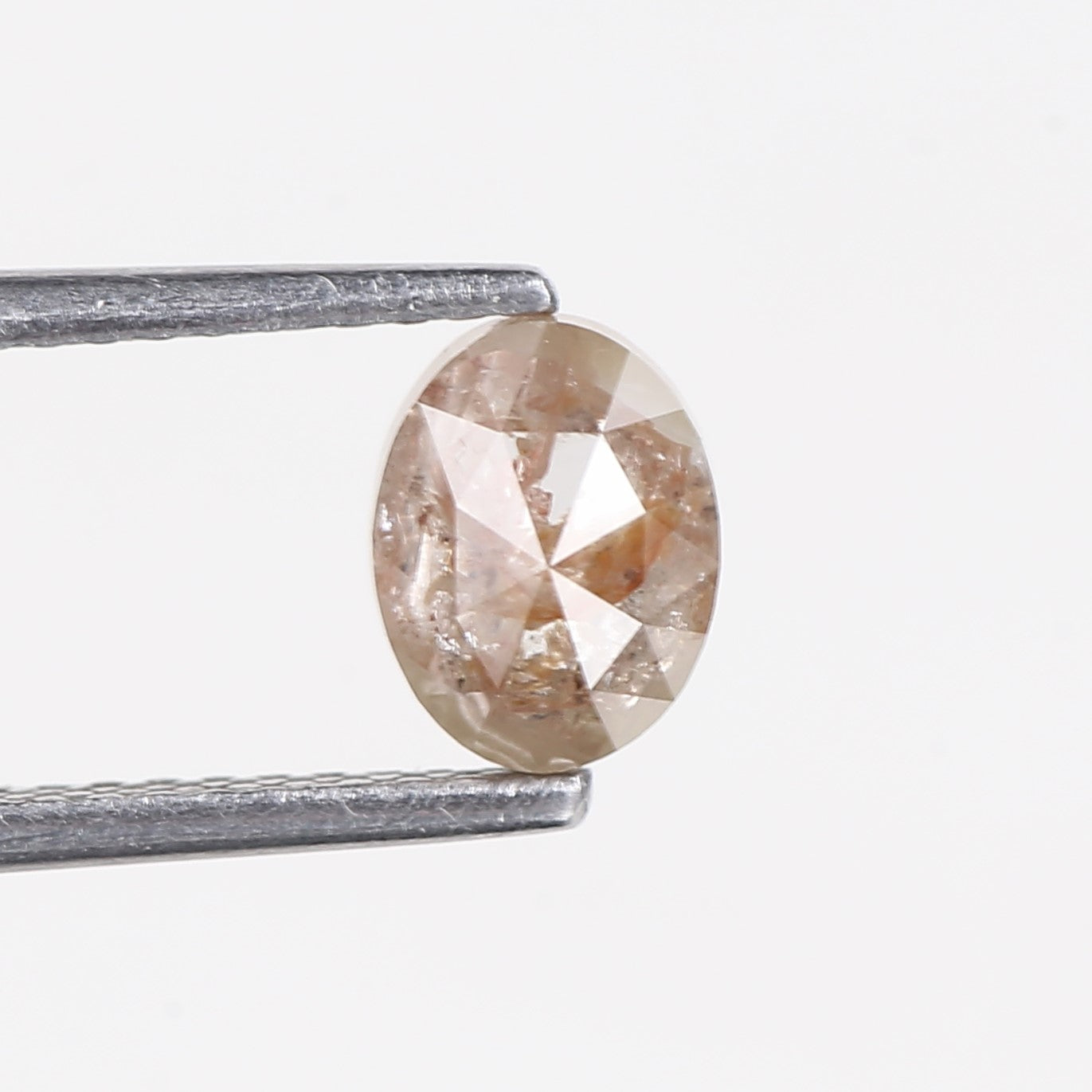 1 Carat Salt and Pepper Diamond Oval Rose Cut Natural Stone 6.6 MM