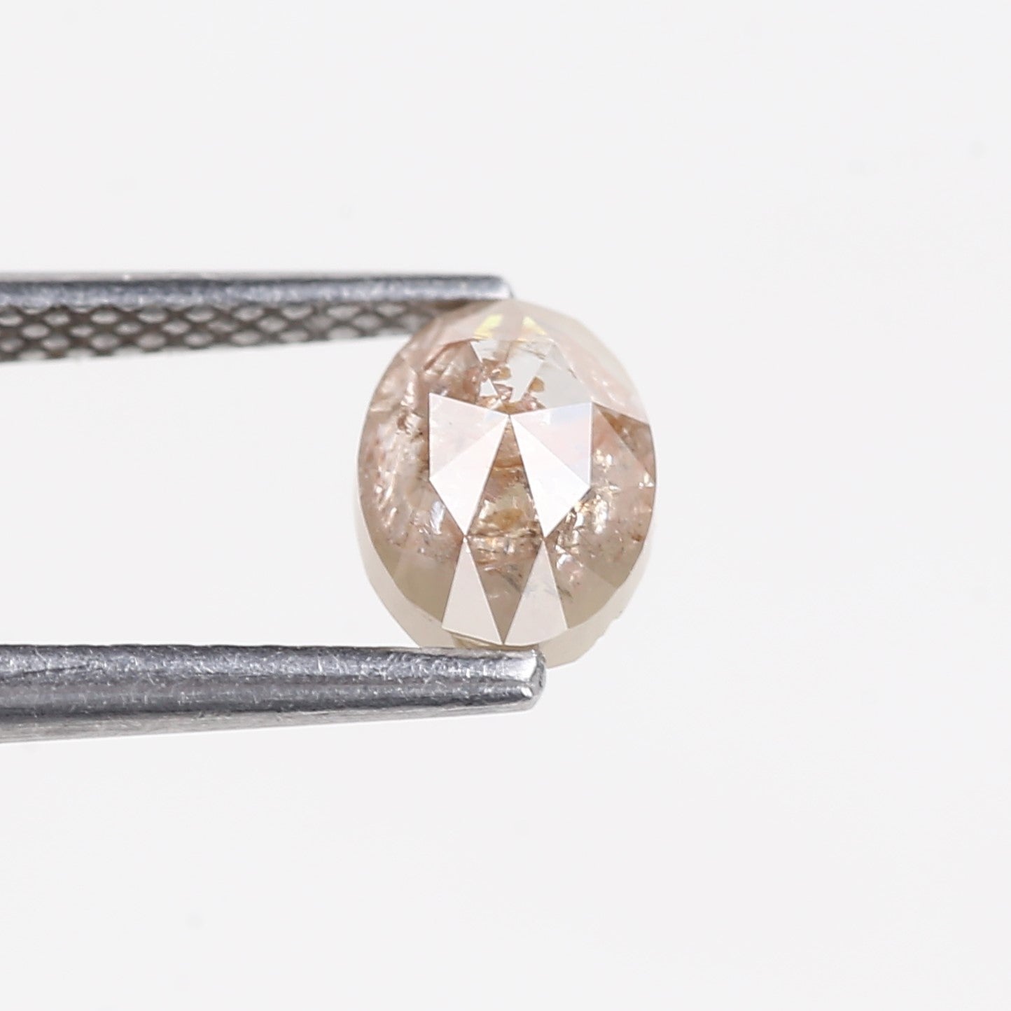 1 Carat Salt and Pepper Diamond Oval Rose Cut Natural Stone 6.6 MM