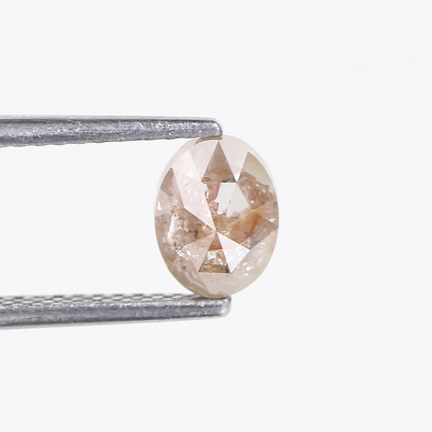1 Carat Salt and Pepper Diamond Oval Rose Cut Natural Stone 6.6 MM