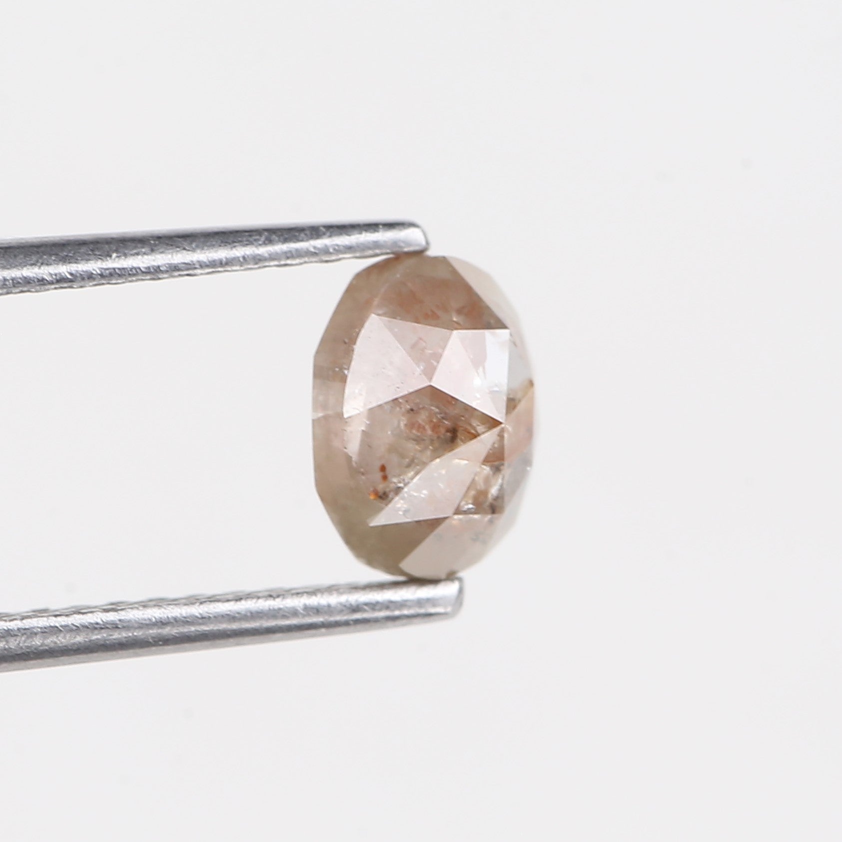 1 Carat Salt and Pepper Diamond Oval Rose Cut Natural Stone 6.6 MM