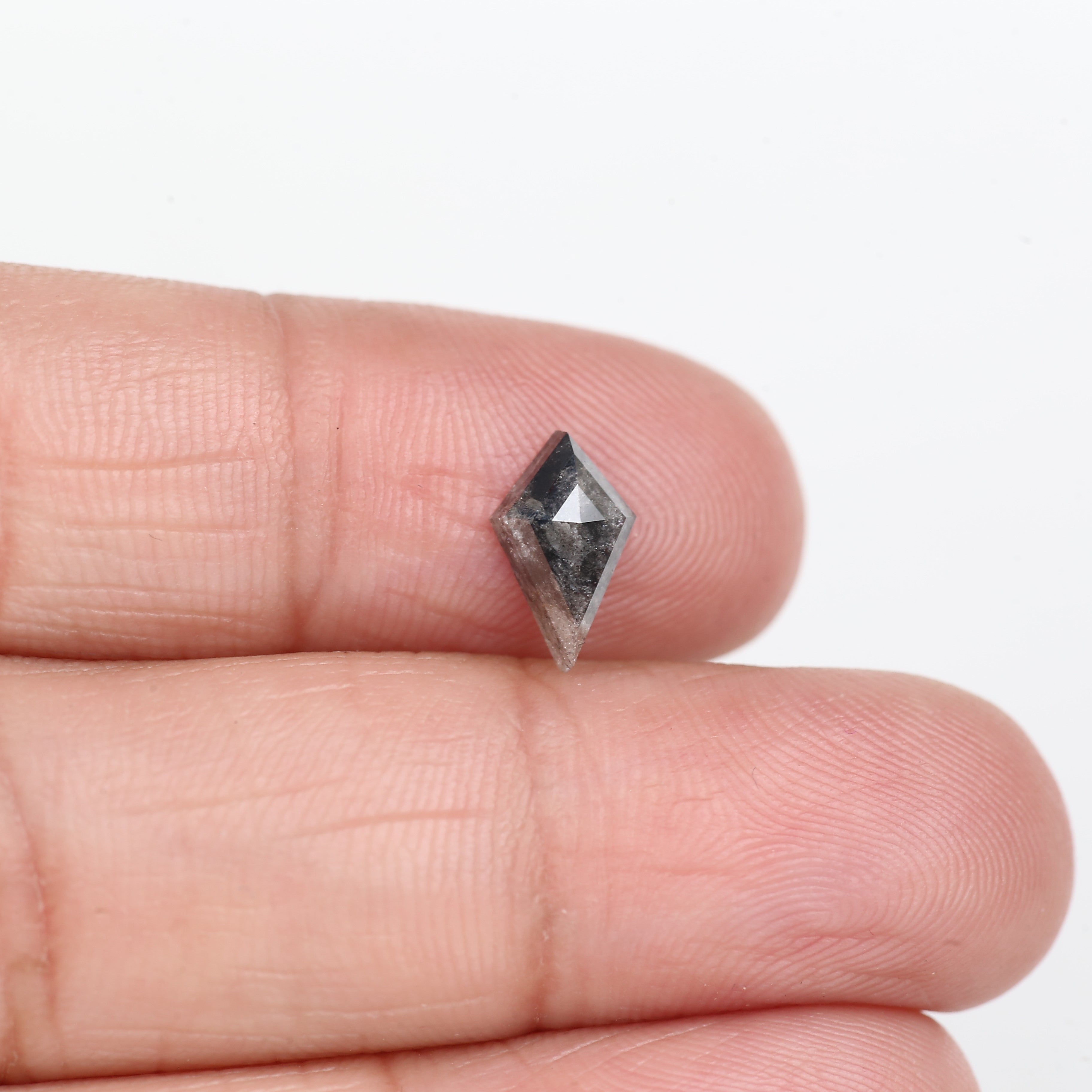 1.02 Carat Natural Kite Cut Grey Salt And Pepper Diamond 9.65 MM