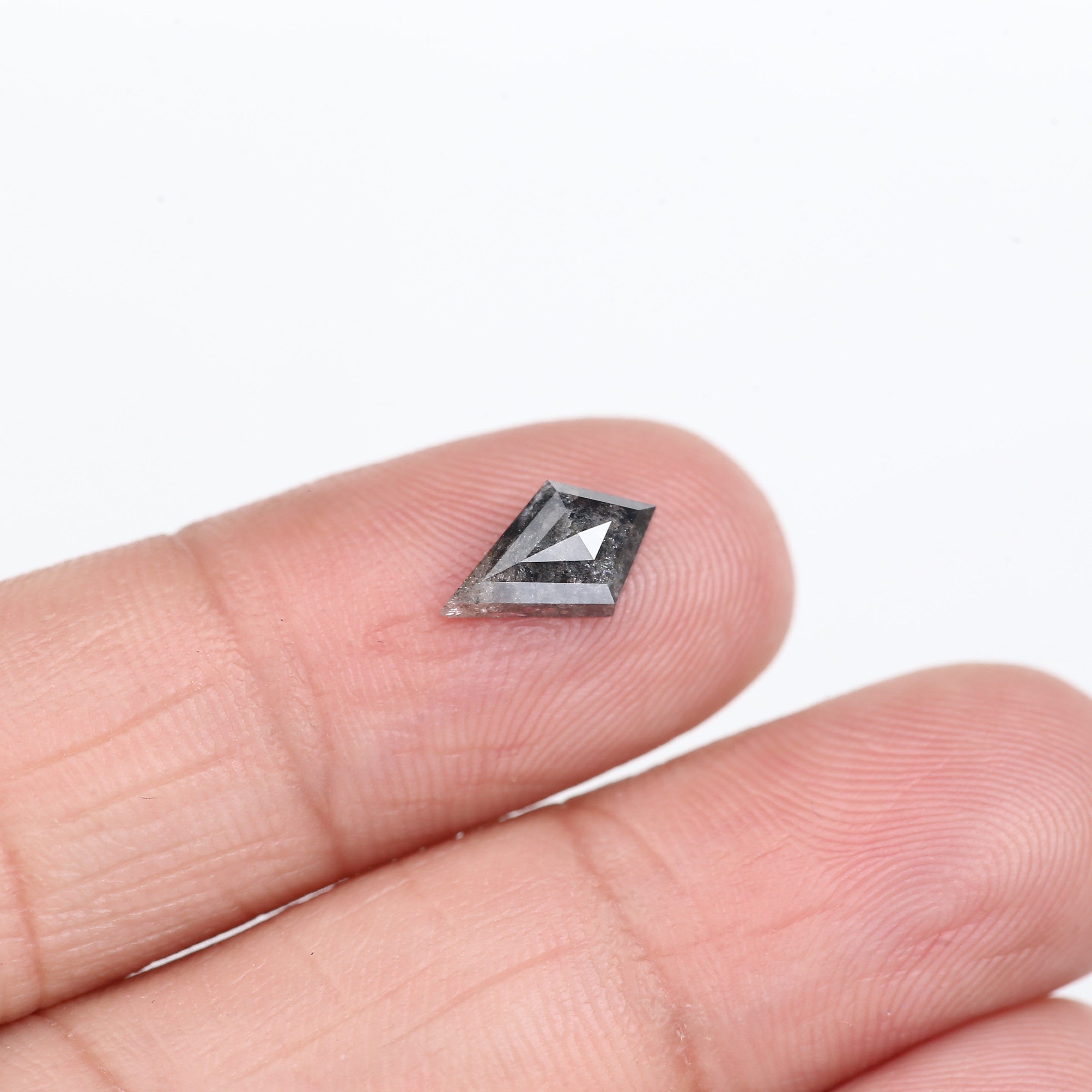 1.02 Carat Natural Kite Cut Grey Salt And Pepper Diamond 9.65 MM