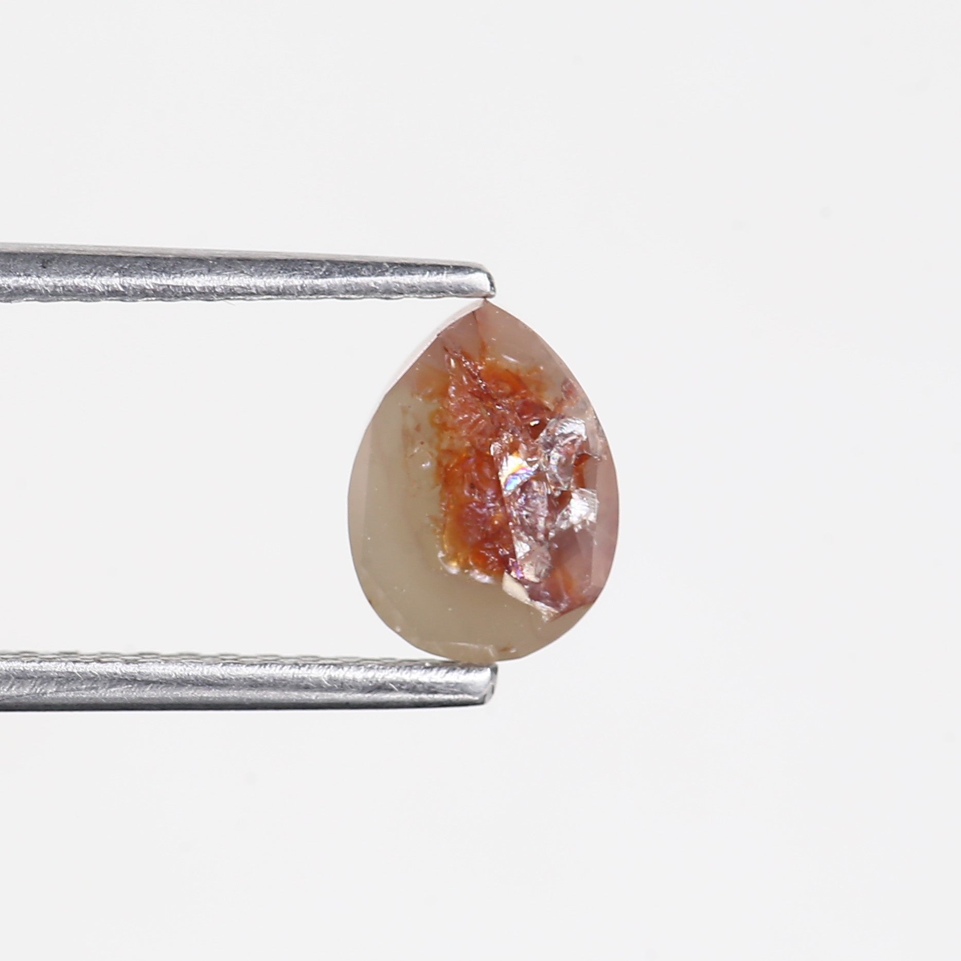 1.17 Carat Natural Pear Cut Salt and Pepper Diamond 7.3 MM