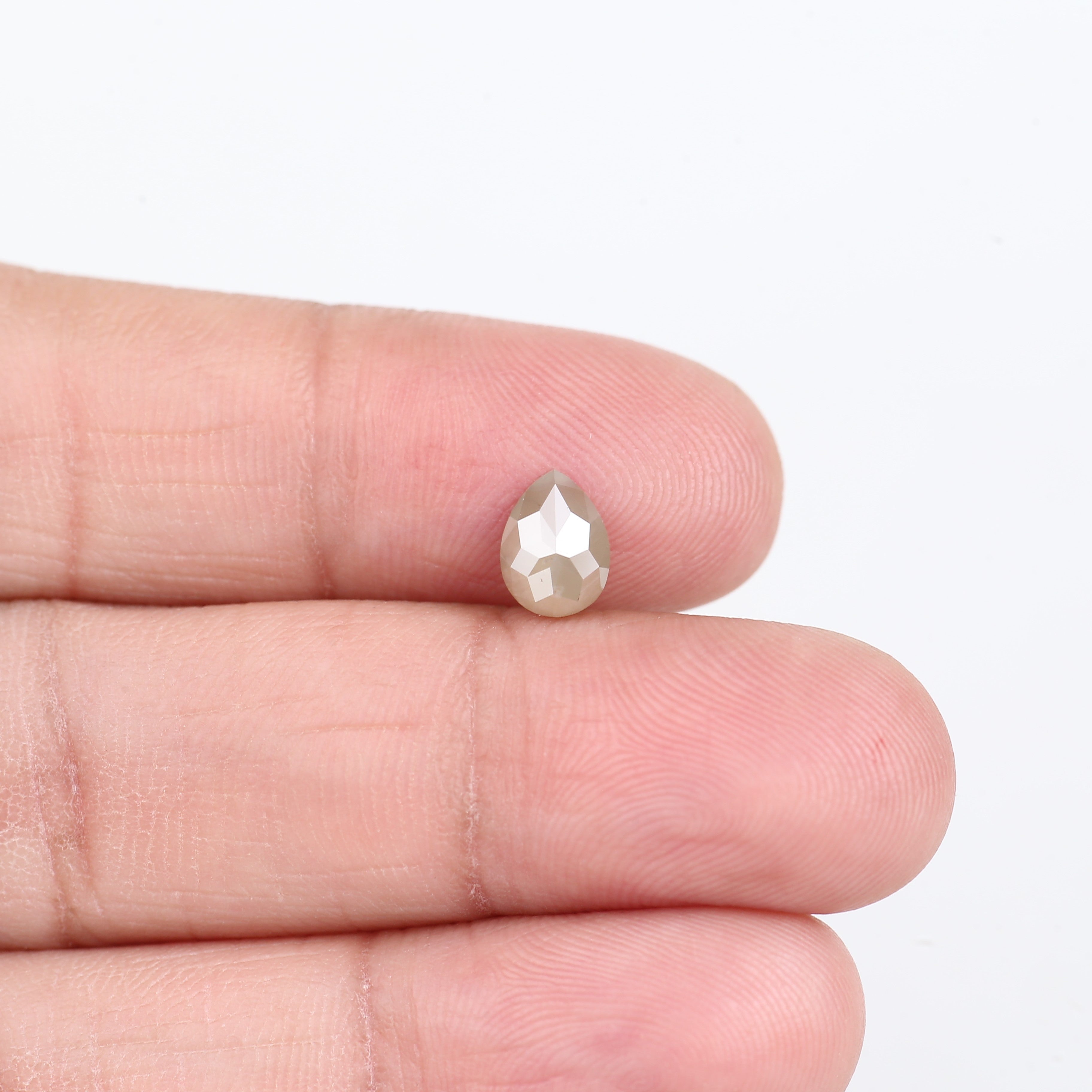 1.17 Carat Natural Pear Cut Salt and Pepper Diamond 7.3 MM