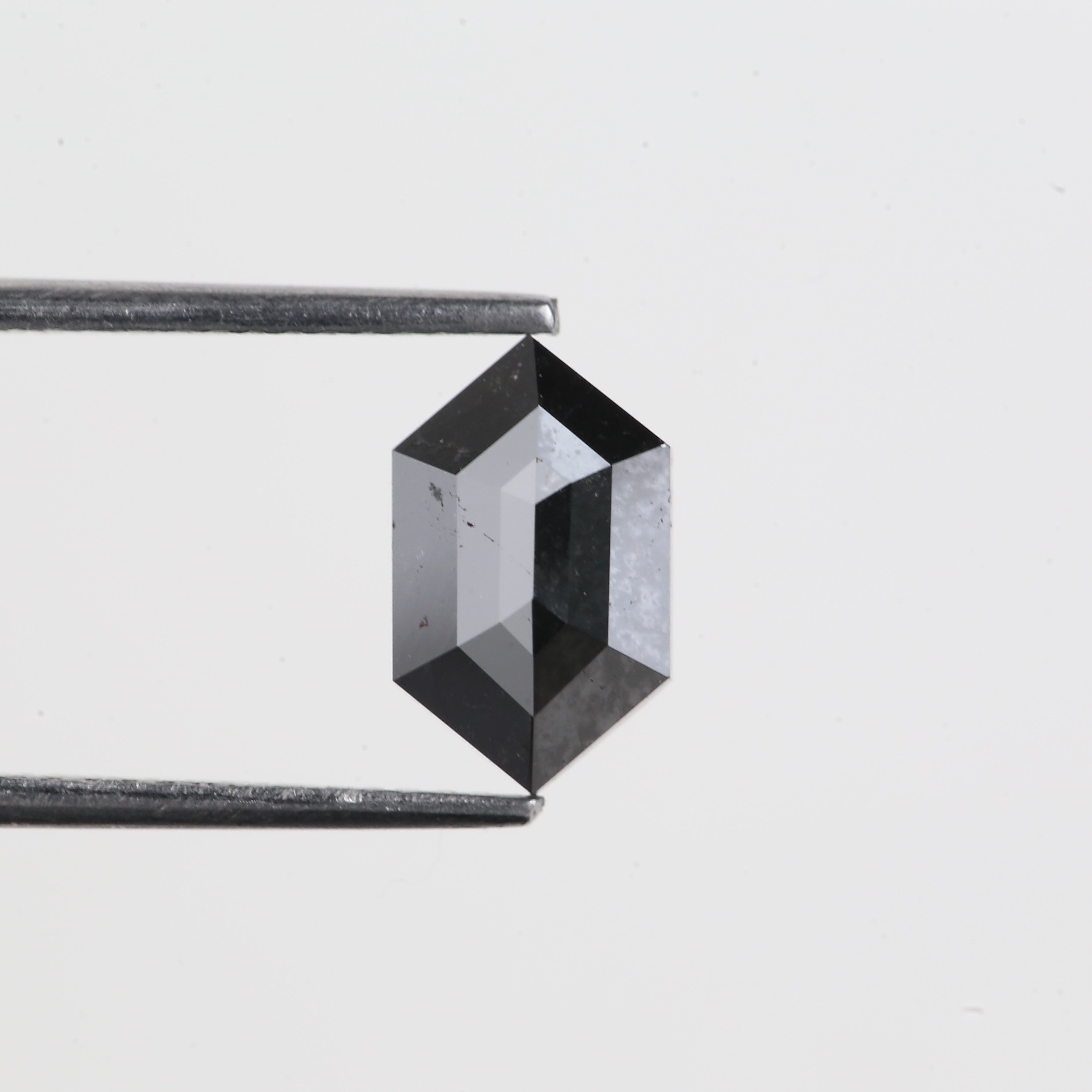 1.74 Carat Natural Loose Black Hexagon Cut Salt And Pepper Diamond